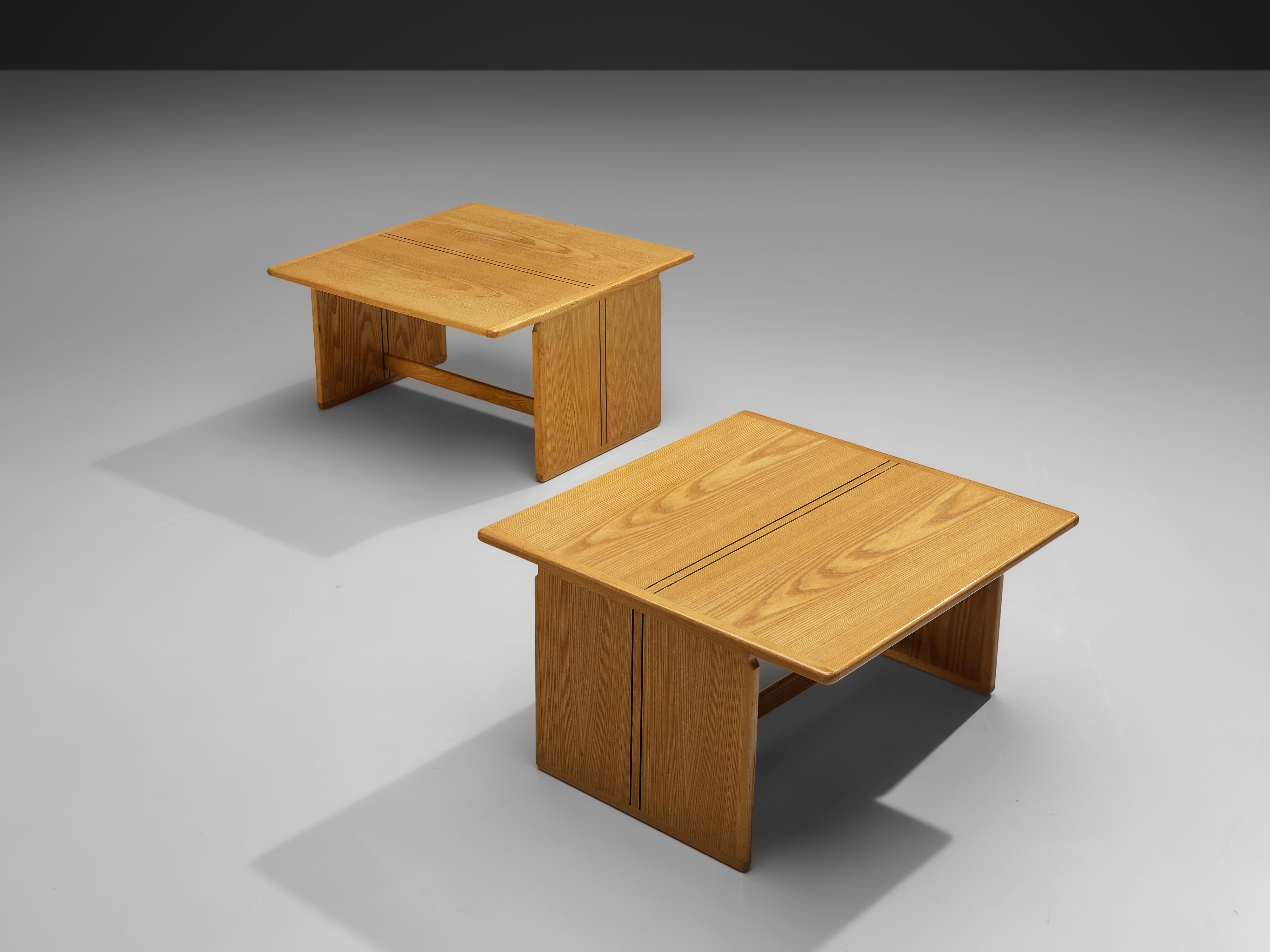 Mid-Century Modern Afra & Tobia Scarpa for Maxalto 'Artona' Pair of Side Tables in Ash