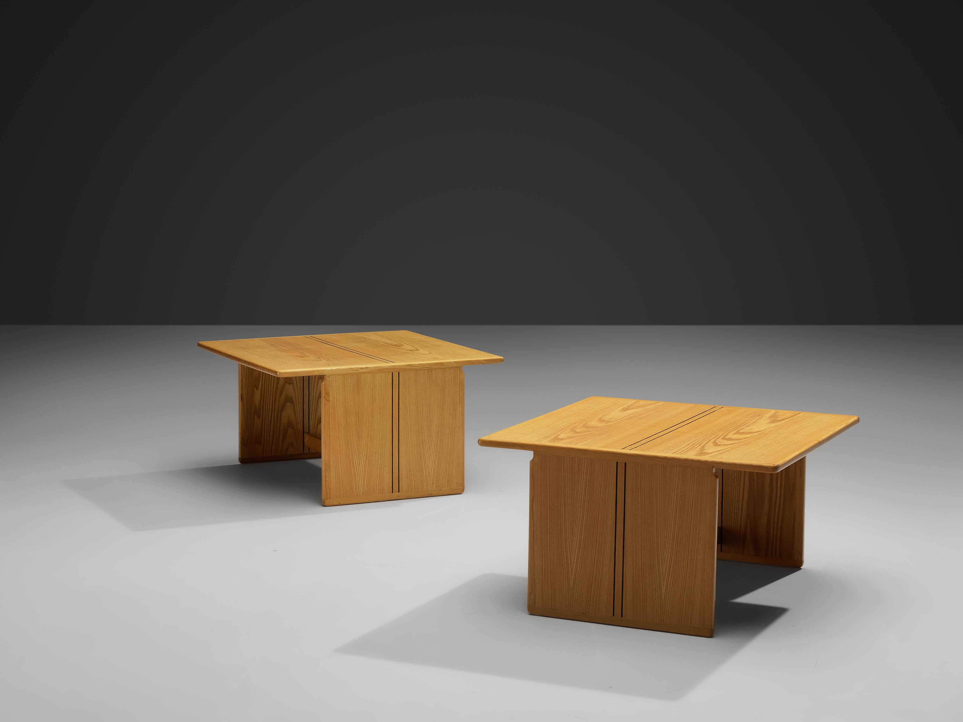 Late 20th Century Afra & Tobia Scarpa for Maxalto 'Artona' Pair of Side Tables in Ash