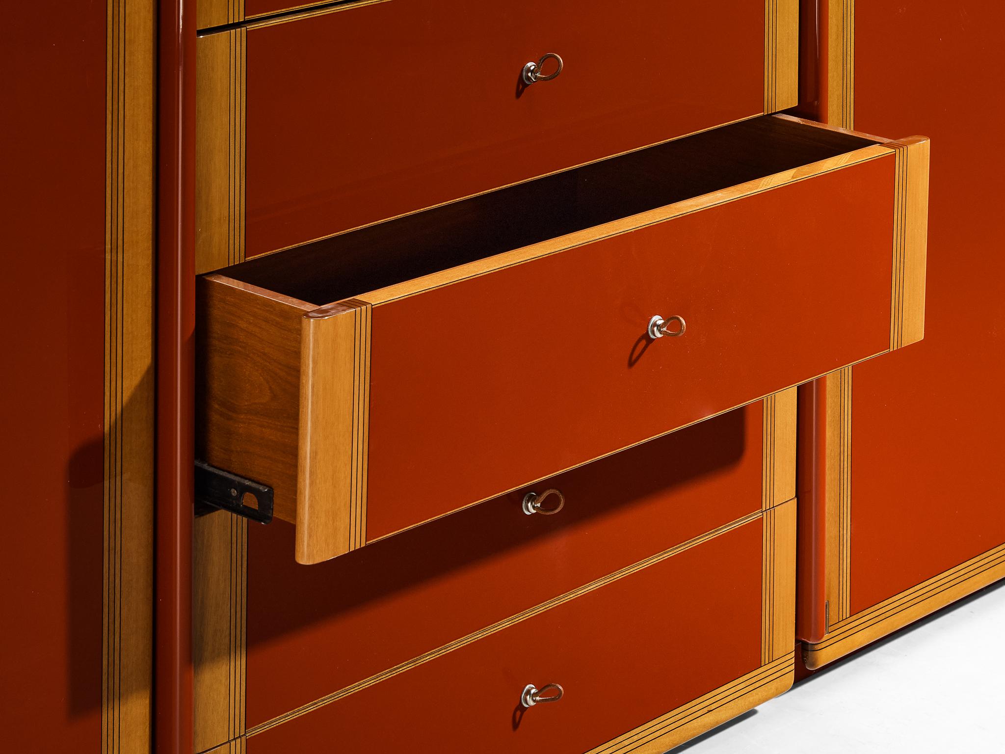 Afra & Tobia Scarpa for Maxalto 'Artona' Buffet laqué rouge et noyer 2