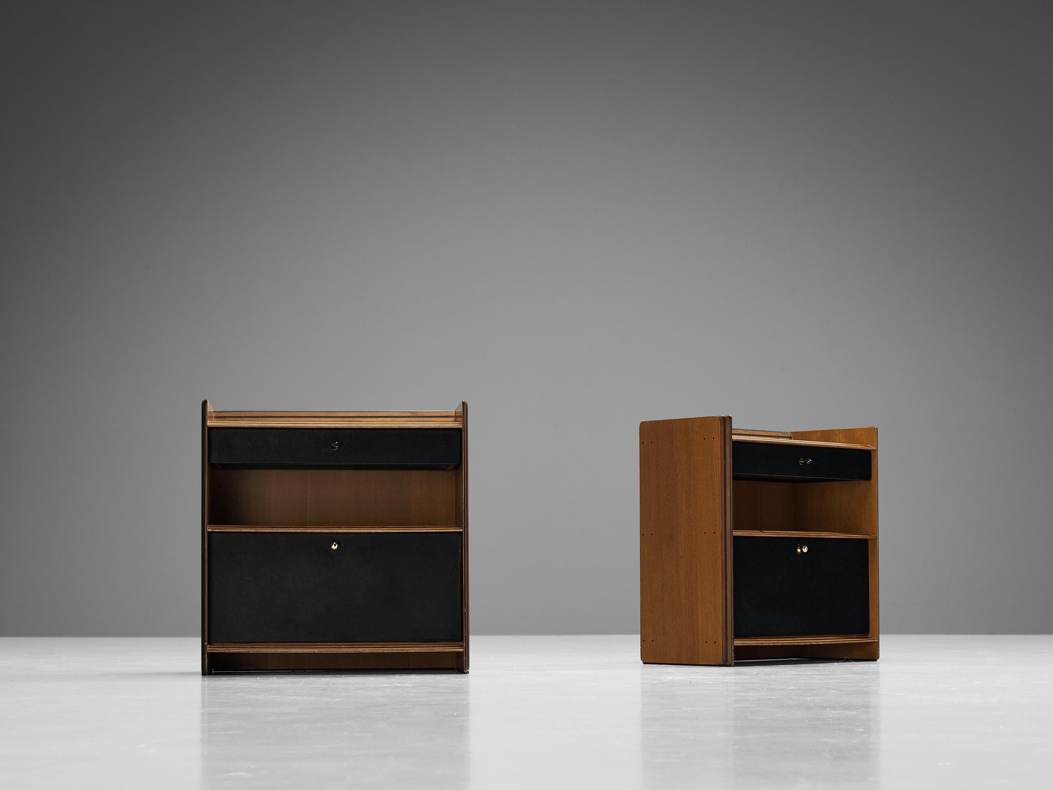 Afra & Tobia Scarpa for Maxalto Double Bed with Nightstands in Walnut  6
