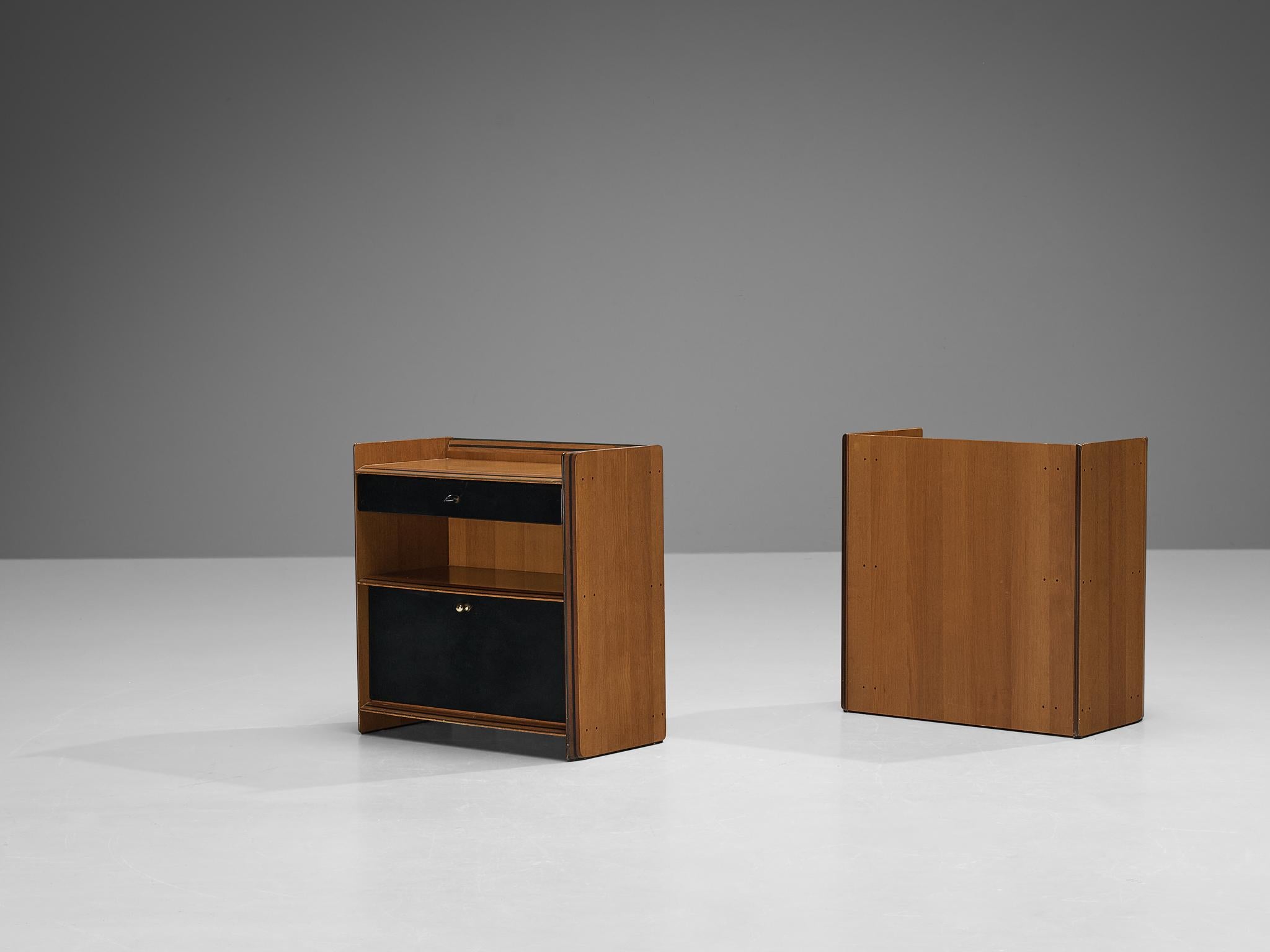 Afra & Tobia Scarpa for Maxalto Double Bed with Nightstands in Walnut  3