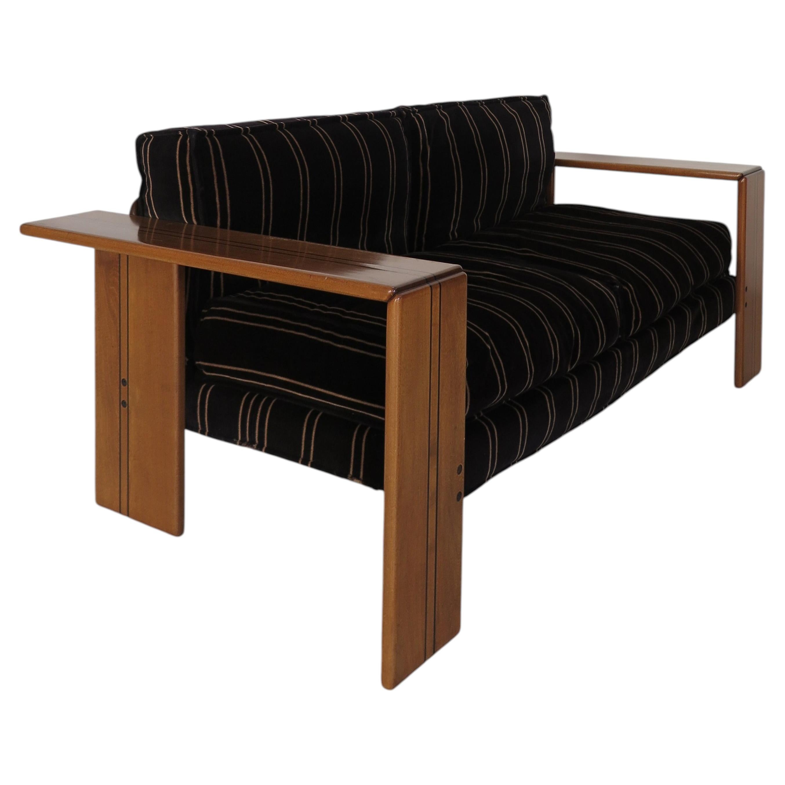 Pre-owned Maxalto Afra & Tobia Scarpa For  Italian Solid Wood Velvet Fabric "artona" Sofa In Brown