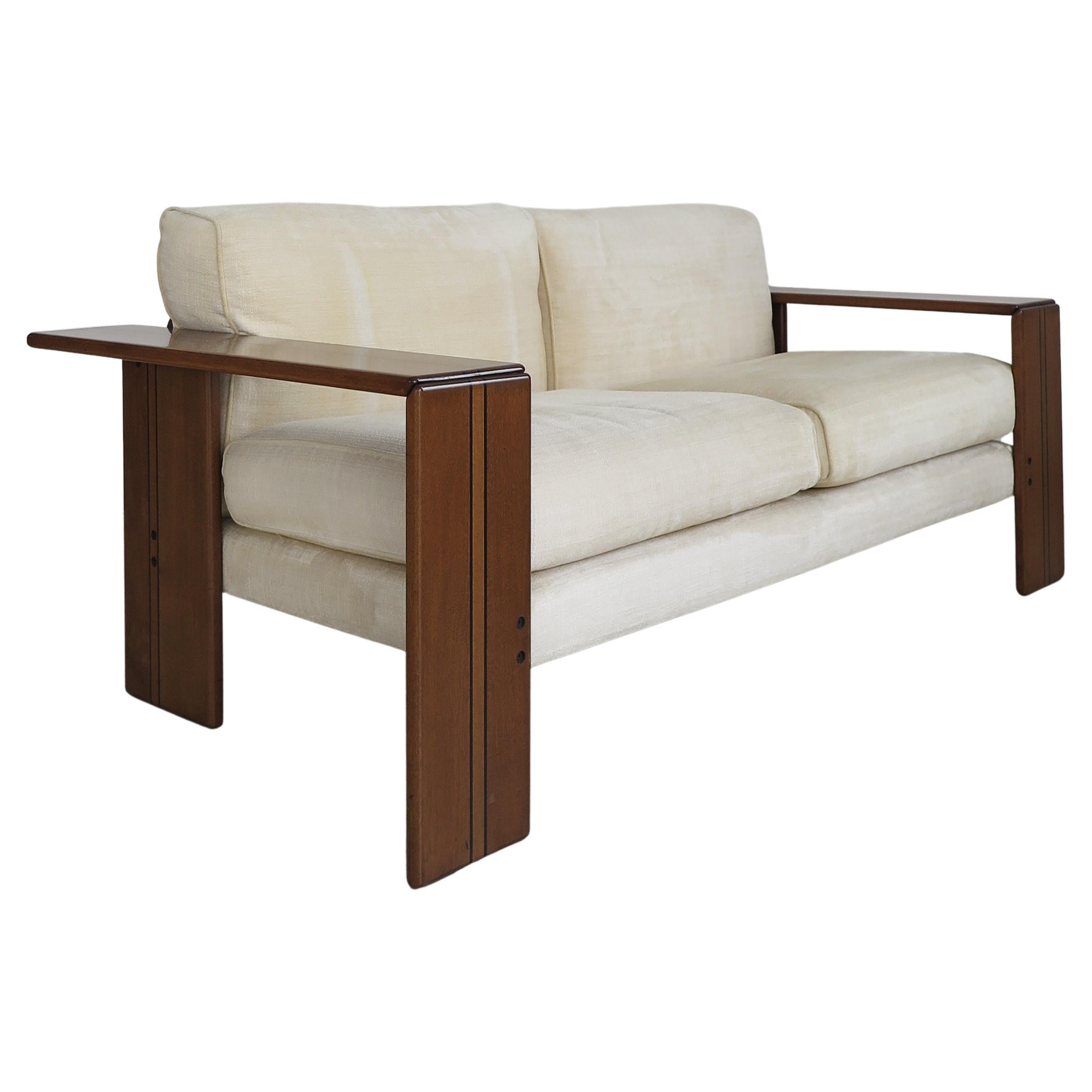 Afra 
Tobia Scarpa for Maxalto Italian Wood Fabric "Artona" Sofa, 1970s