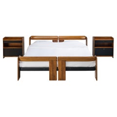 Used Afra & Tobia Scarpa for Maxalto King Bed with Nightstands in Walnut 