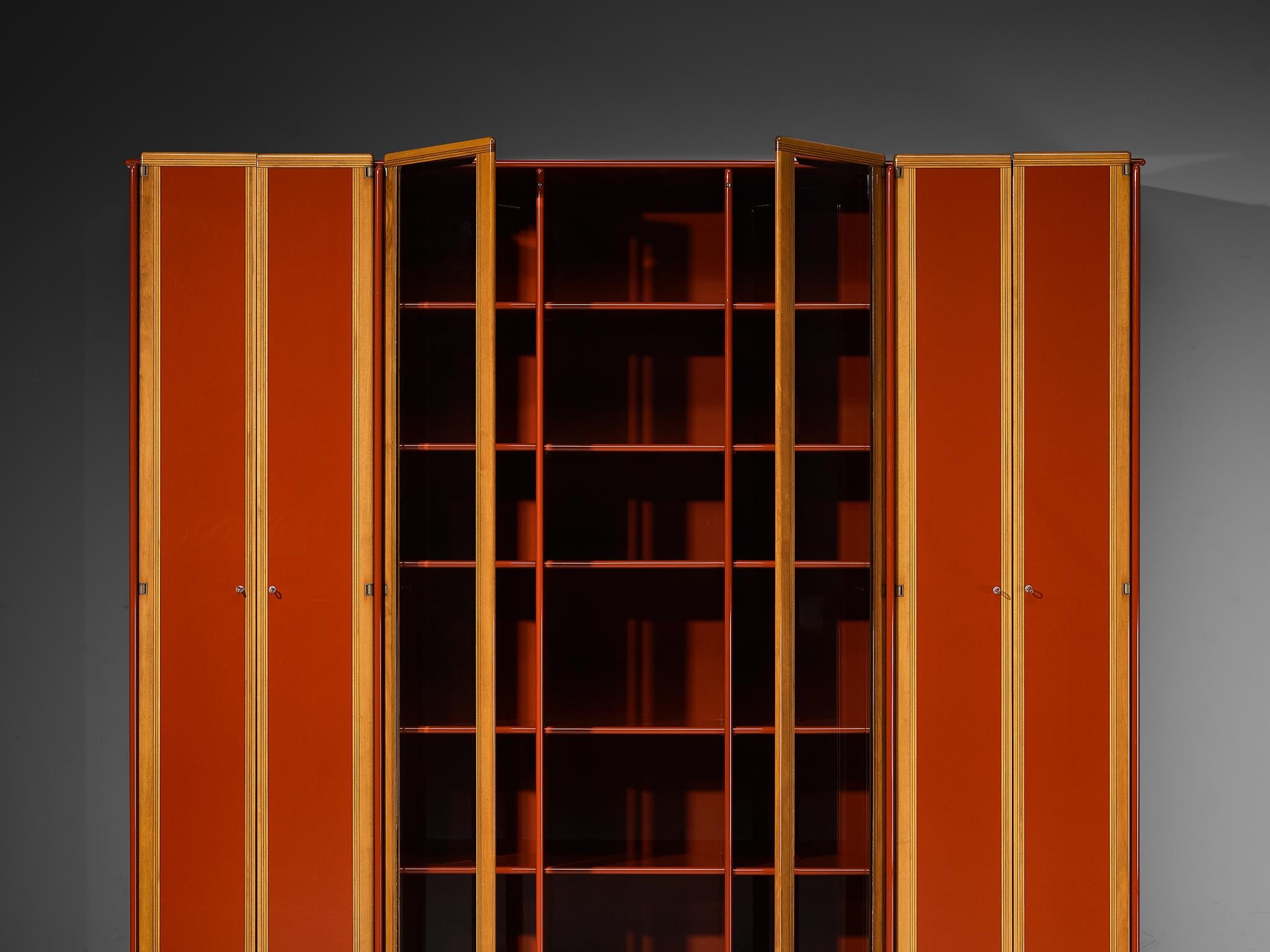 Große Vitrine oder Sideboard „Artona“ von Afra & Tobia Scarpa für Maxalto in Rot (Postmoderne) im Angebot