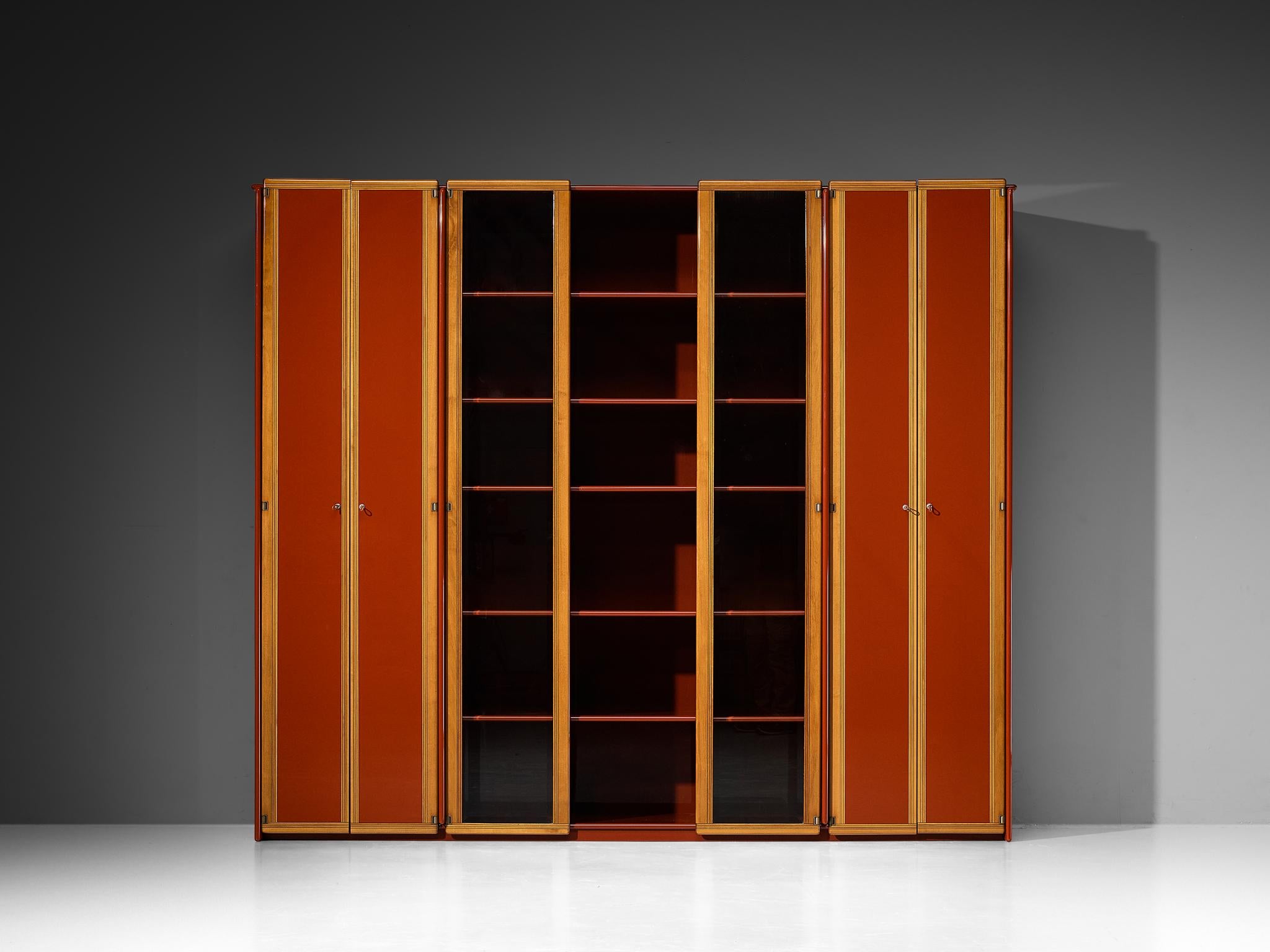 Große Vitrine oder Sideboard „Artona“ von Afra & Tobia Scarpa für Maxalto in Rot (Messing) im Angebot