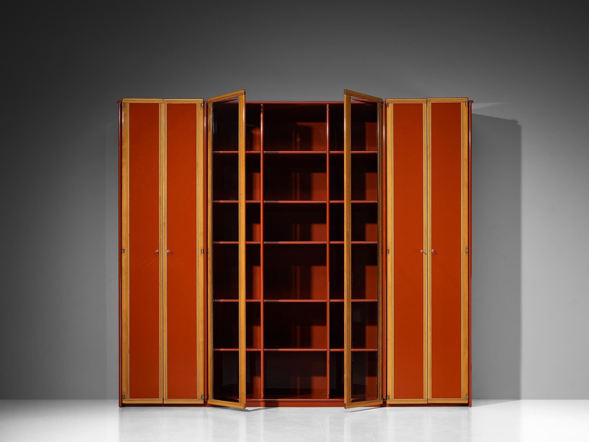 Große Vitrine oder Sideboard „Artona“ von Afra & Tobia Scarpa für Maxalto in Rot im Angebot 1