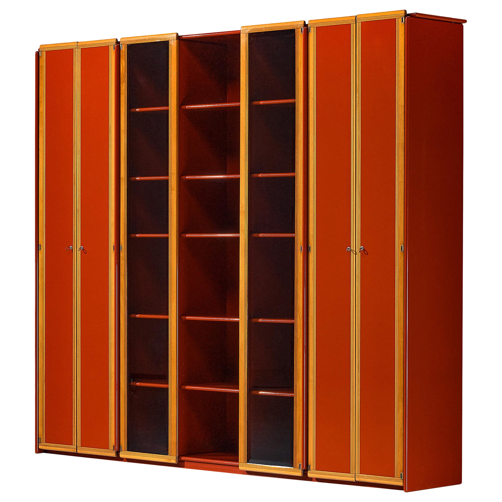 Große Vitrine oder Sideboard „Artona“ von Afra & Tobia Scarpa für Maxalto in Rot im Angebot