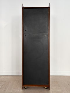 Afra & Tobia Scarpa für Maxalto Midcentury Wood Leather Storage, Italien 1970er Jahre