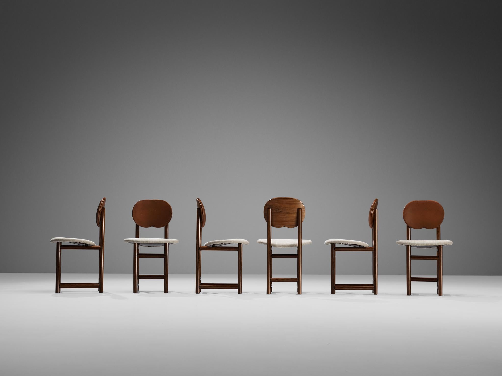 Italian Afra & Tobia Scarpa for Maxalto 'New Harmony' Set of Six Dining Chairs