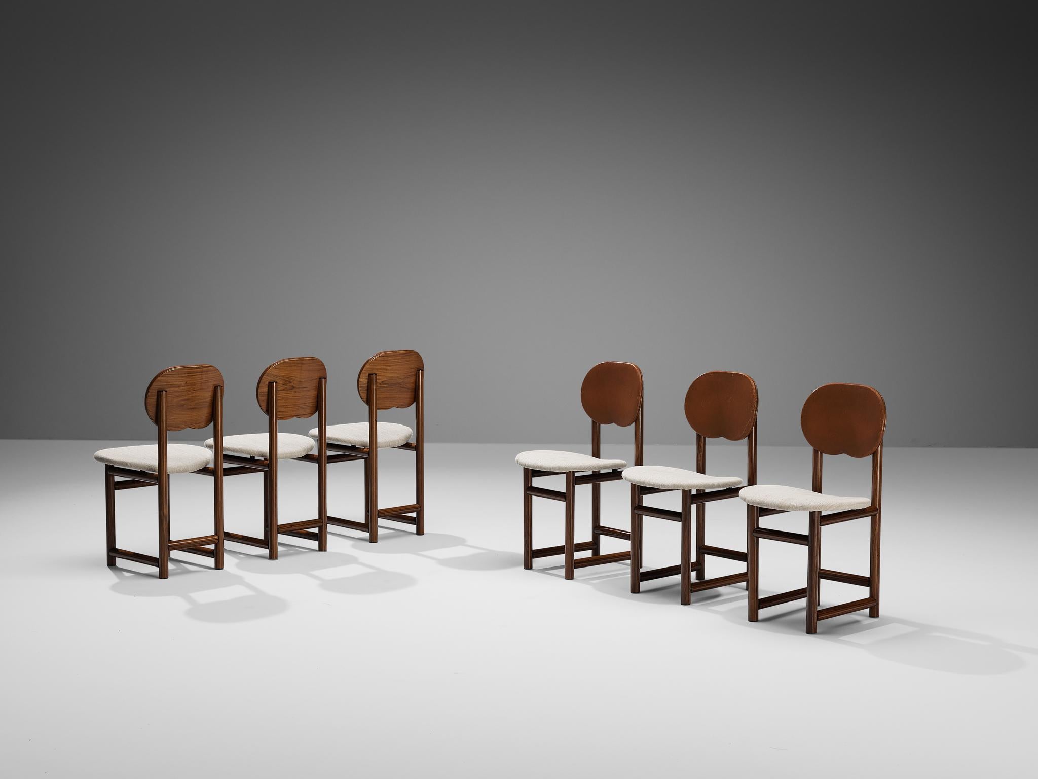 Walnut Afra & Tobia Scarpa for Maxalto 'New Harmony' Set of Six Dining Chairs
