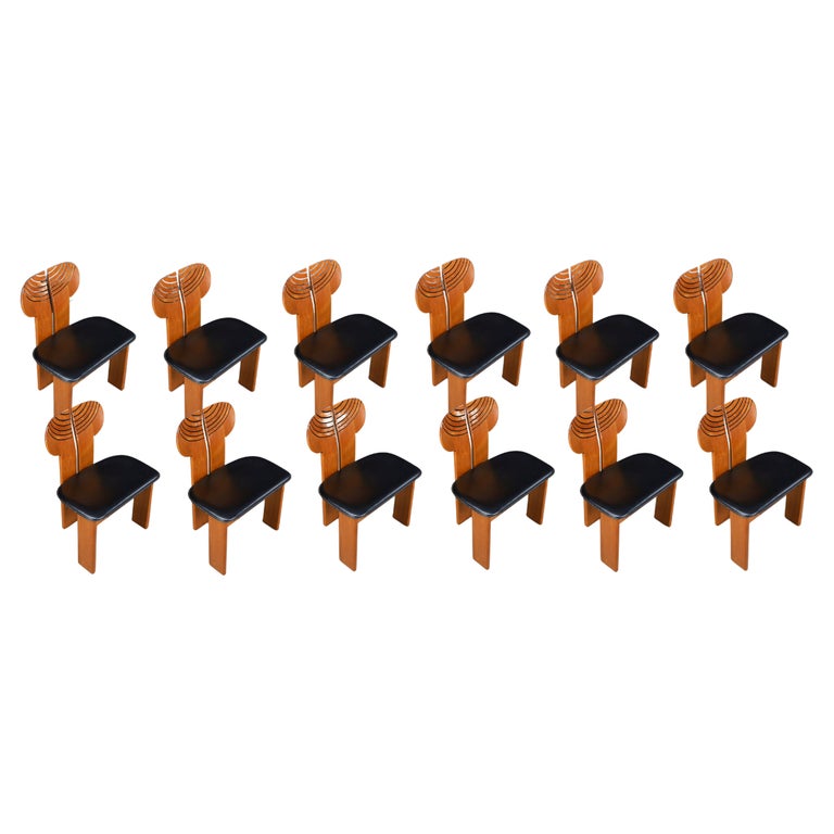 Afra & Tobia Scarpa for Maxalto Set of 12 Africa Dining Chairs, 1975, offered by Davidowski The Netherlands