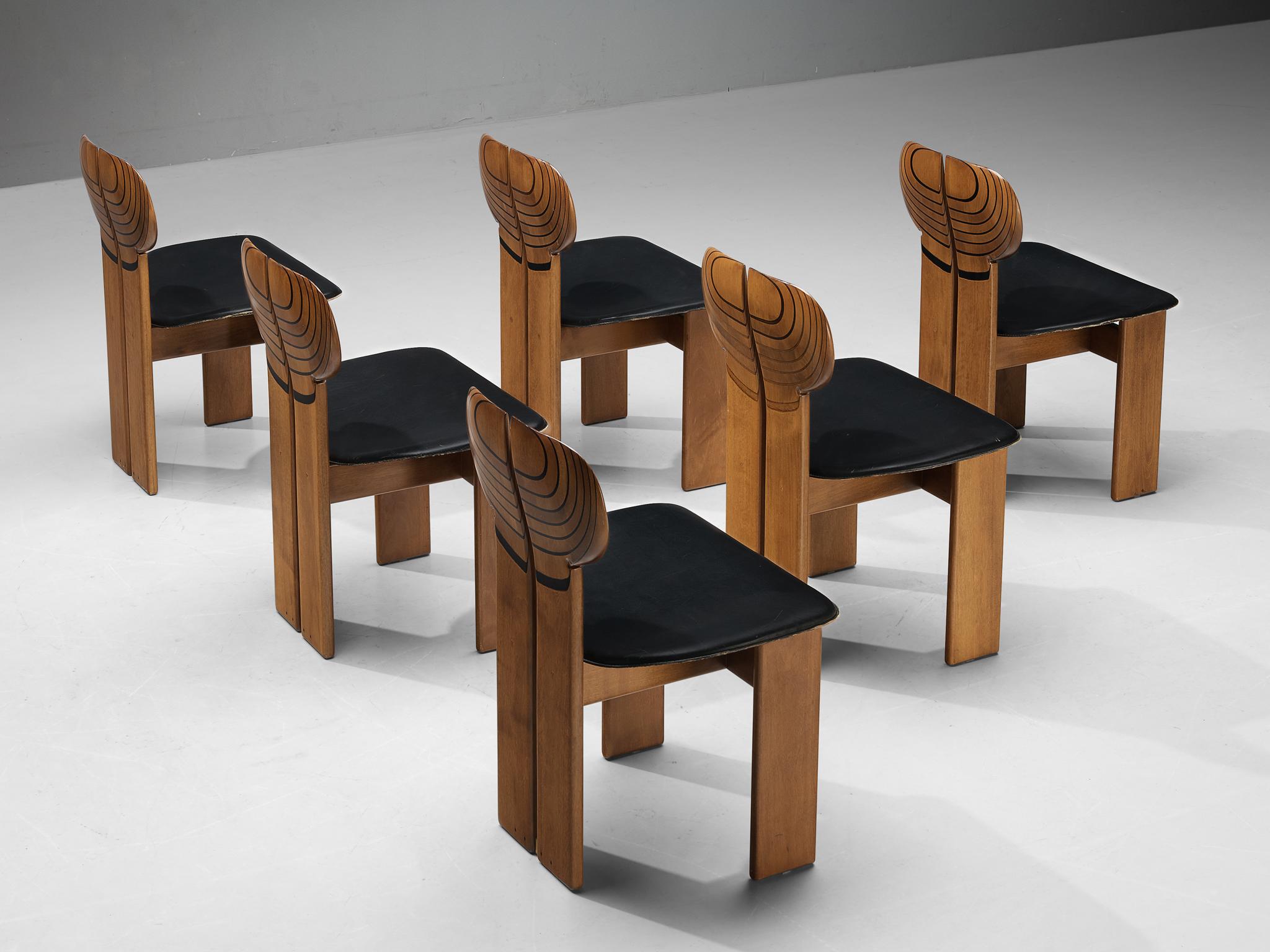 Afra & Tobia Scarpa for Maxalto Set of Six 'Africa' Dining Chairs 3