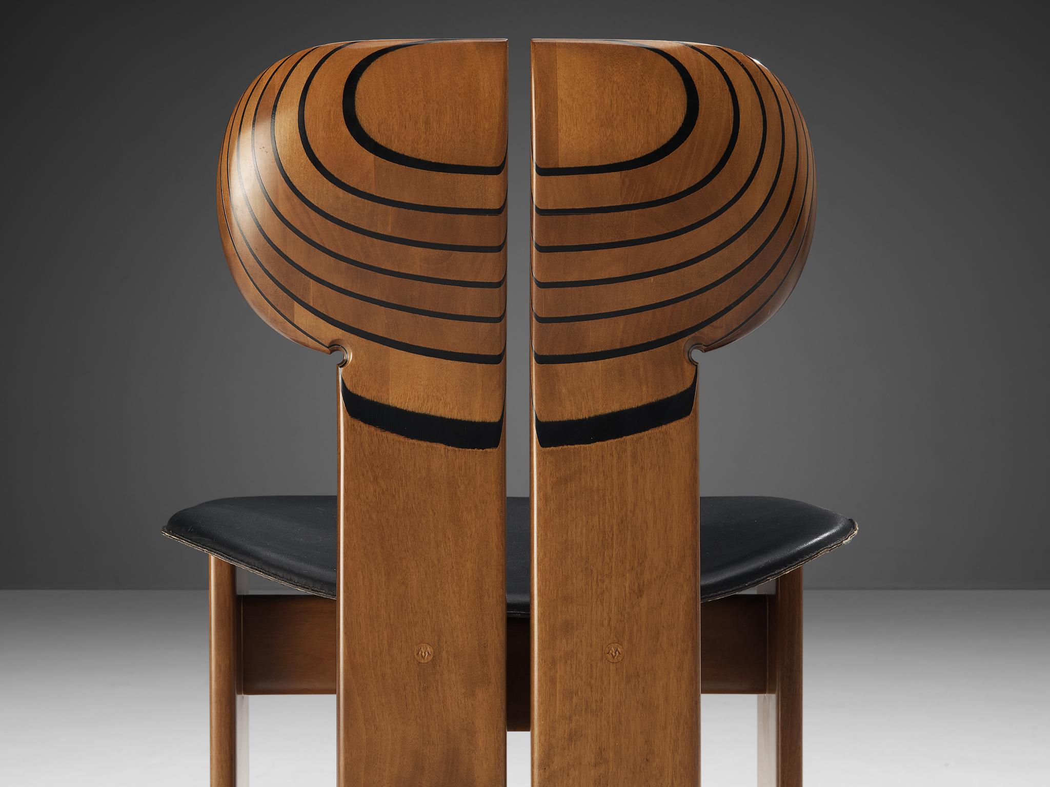 Late 20th Century Afra & Tobia Scarpa for Maxalto Set of Six 'Africa' Dining Chairs