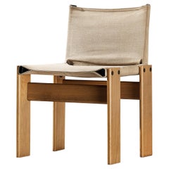 Afra & Tobia Scarpa for Molteni 'Monk' Chair in Oak and Beige Canvas