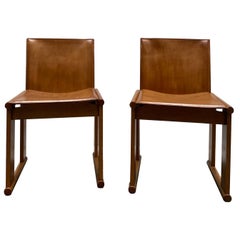 Afra 
Tobia Scarpa for Molteni Pair of "Monk" Chairs, Italy, 1970s