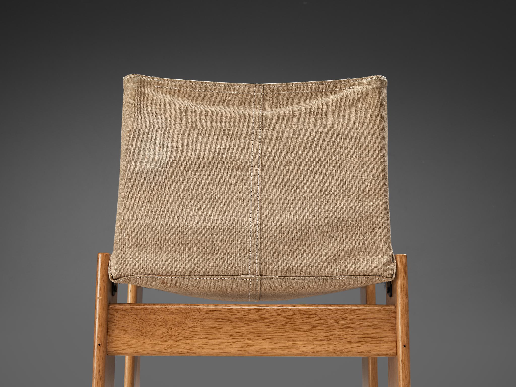 Afra & Tobia Scarpa for Molteni Set of Four 'Monk' Chairs in Canvas  4
