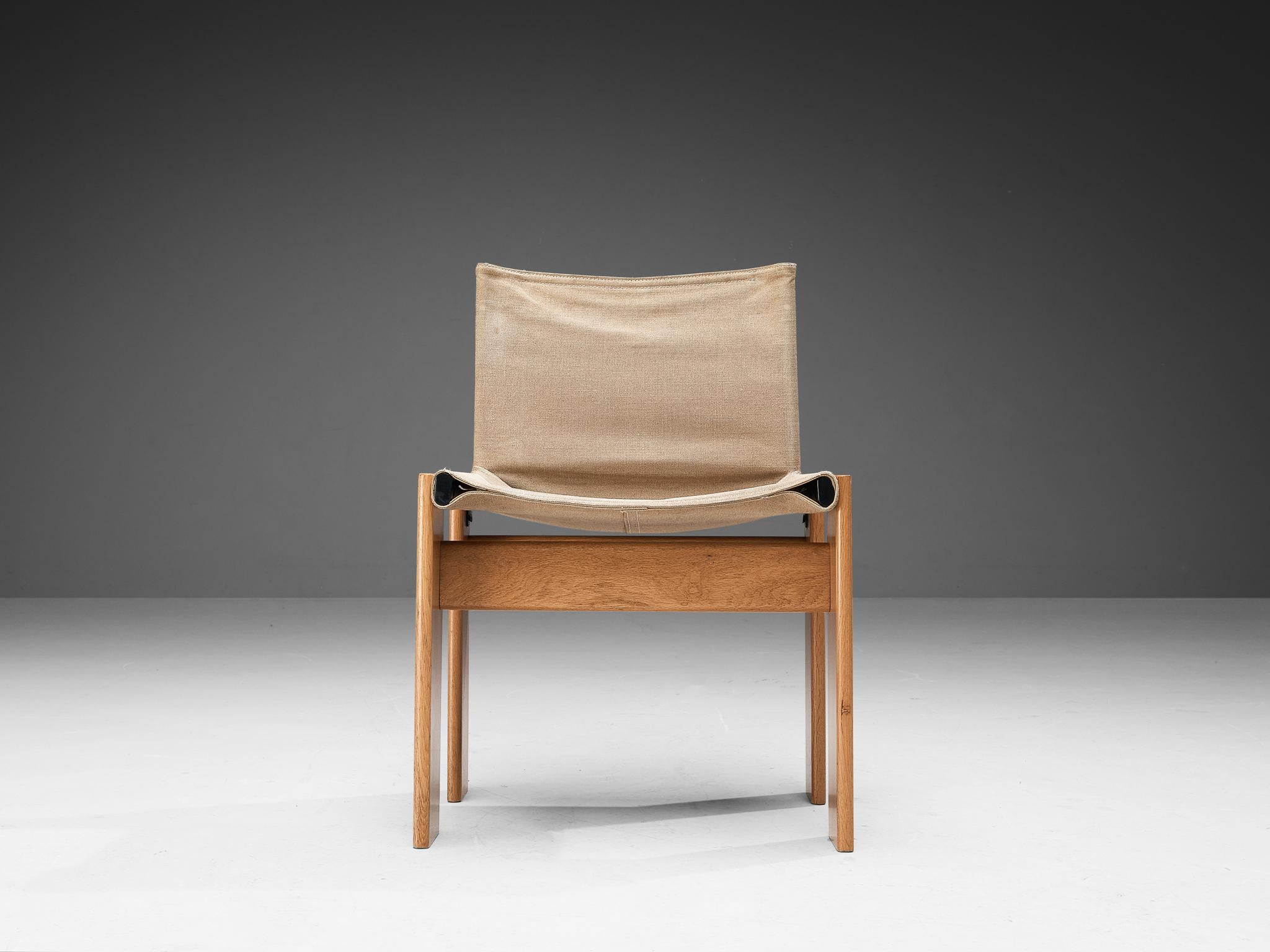 Afra & Tobia Scarpa for Molteni Set of Four 'Monk' Chairs in Canvas  5