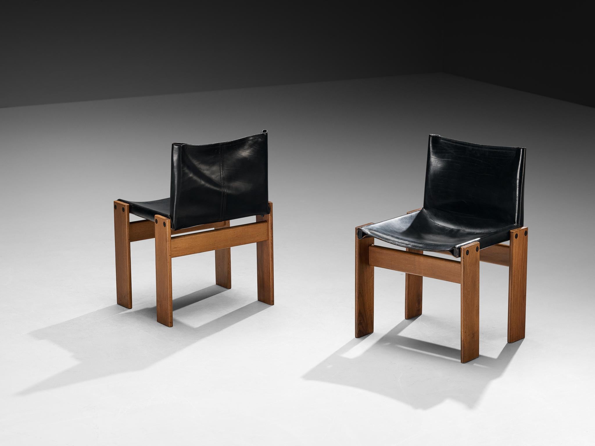 Afra & Tobia Scarpa für Molteni Sechser-Set 'Monk' Esszimmerstühle aus Nussbaum im Angebot 3