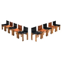 Afra & Tobia Scarpa for Molteni Set of Ten 'Monk' Chairs 