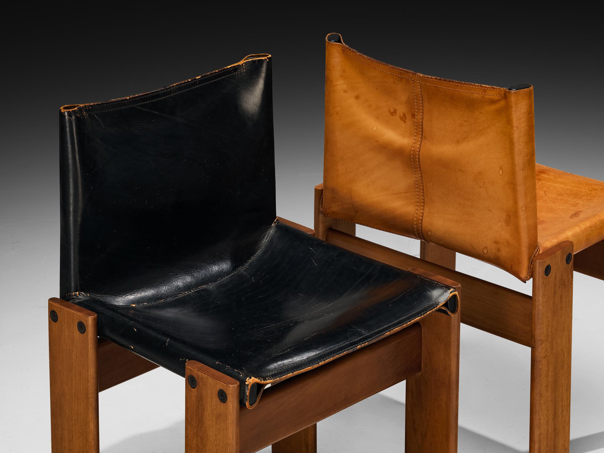 Mid-Century moderno Afra & Tobia Scarpa per Molteni Set di dieci sedie da pranzo 'Monk' in noce in vendita