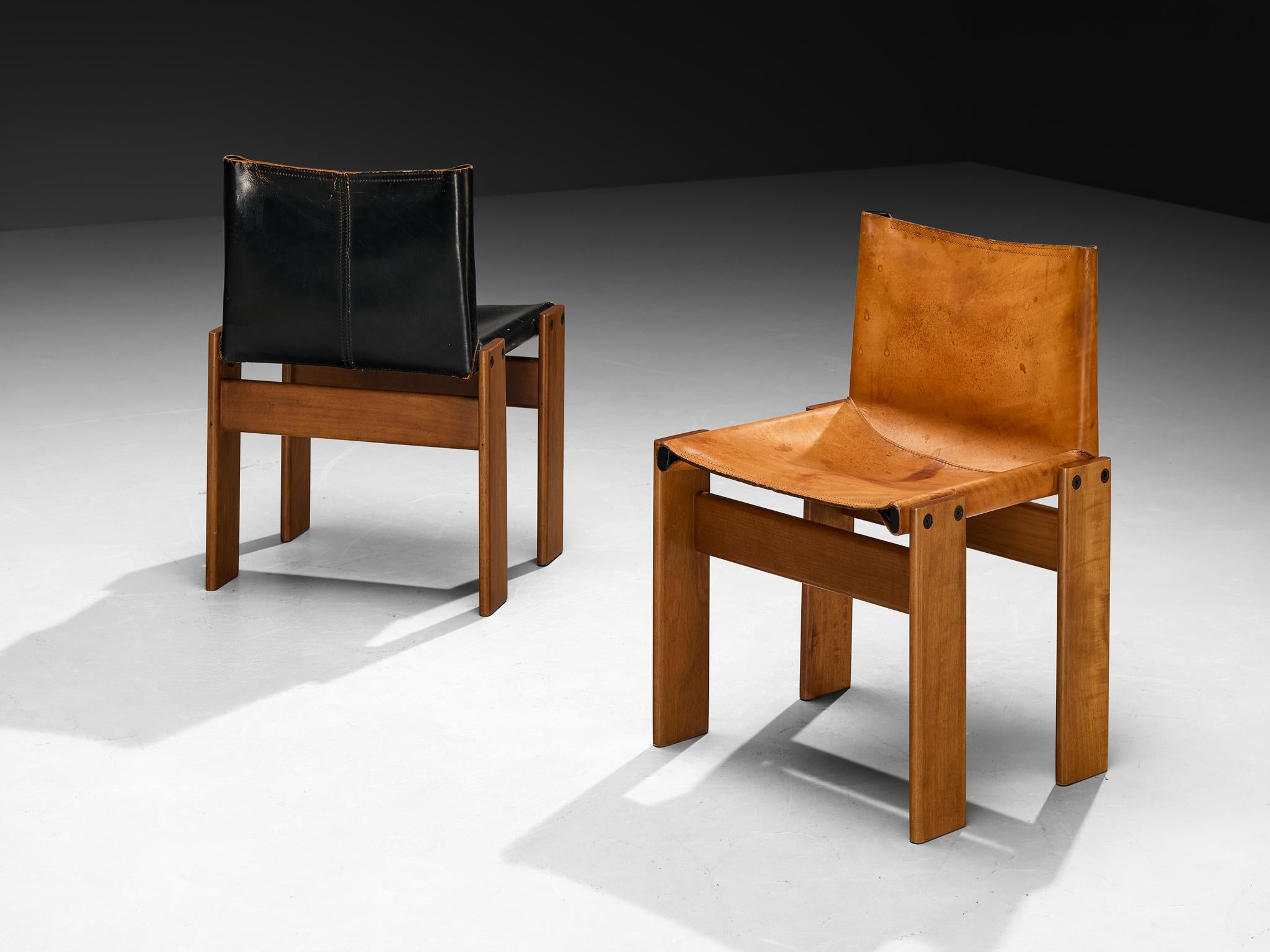 Fine XX secolo Afra & Tobia Scarpa per Molteni Set di dieci sedie da pranzo 'Monk' in noce in vendita