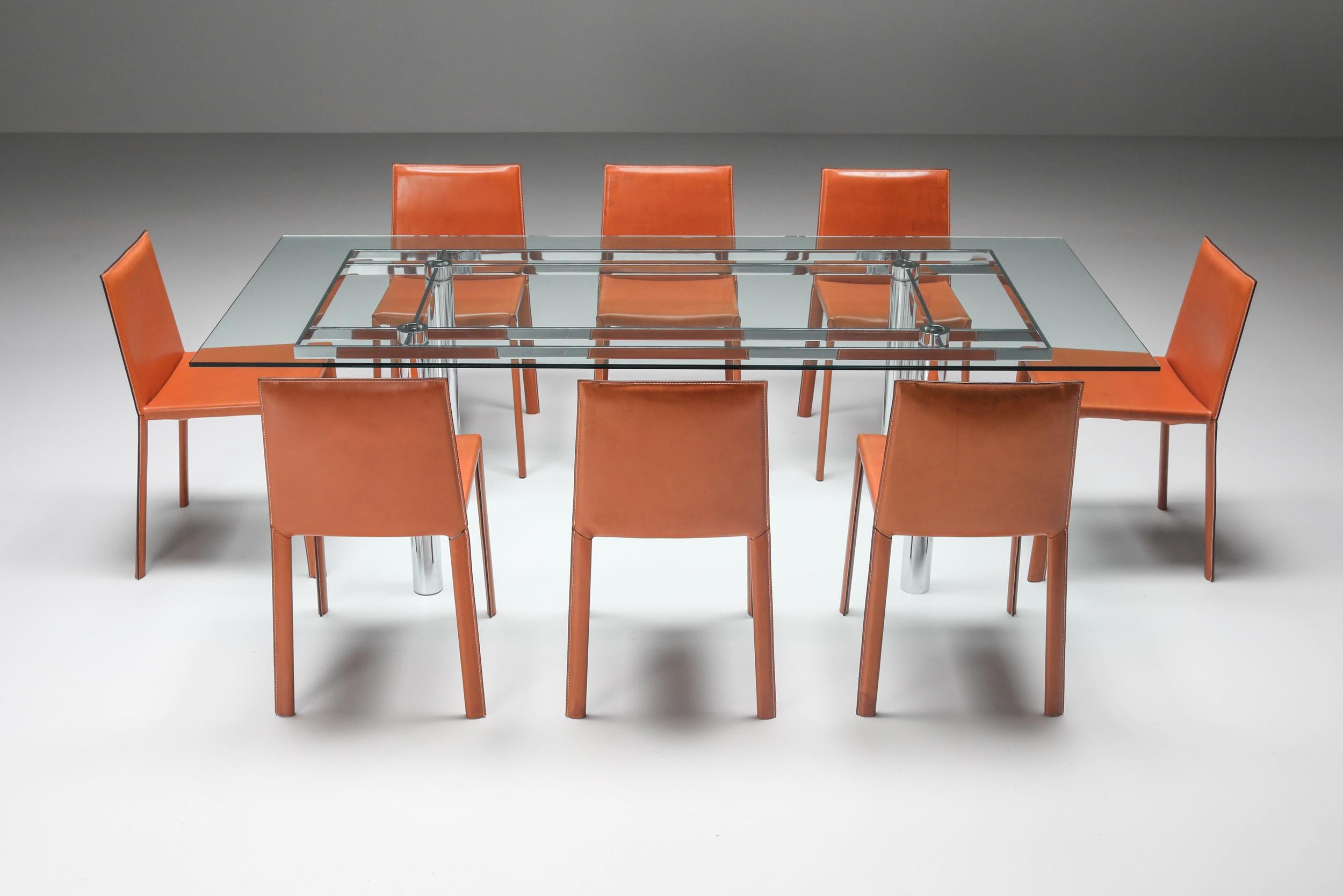 Afra & Tobia Scarpa Glass & Chrome Dining Table, 1970's, Italian Design Classics 5