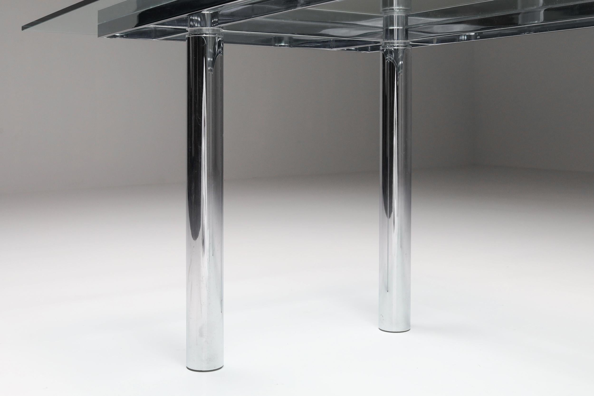 Afra & Tobia Scarpa Glass & Chrome Dining Table, 1970's, Italian Design Classics 3