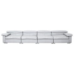 Used Afra & Tobia Scarpa Grey Leather Sofa Erasmo for B&B Italia, 1976