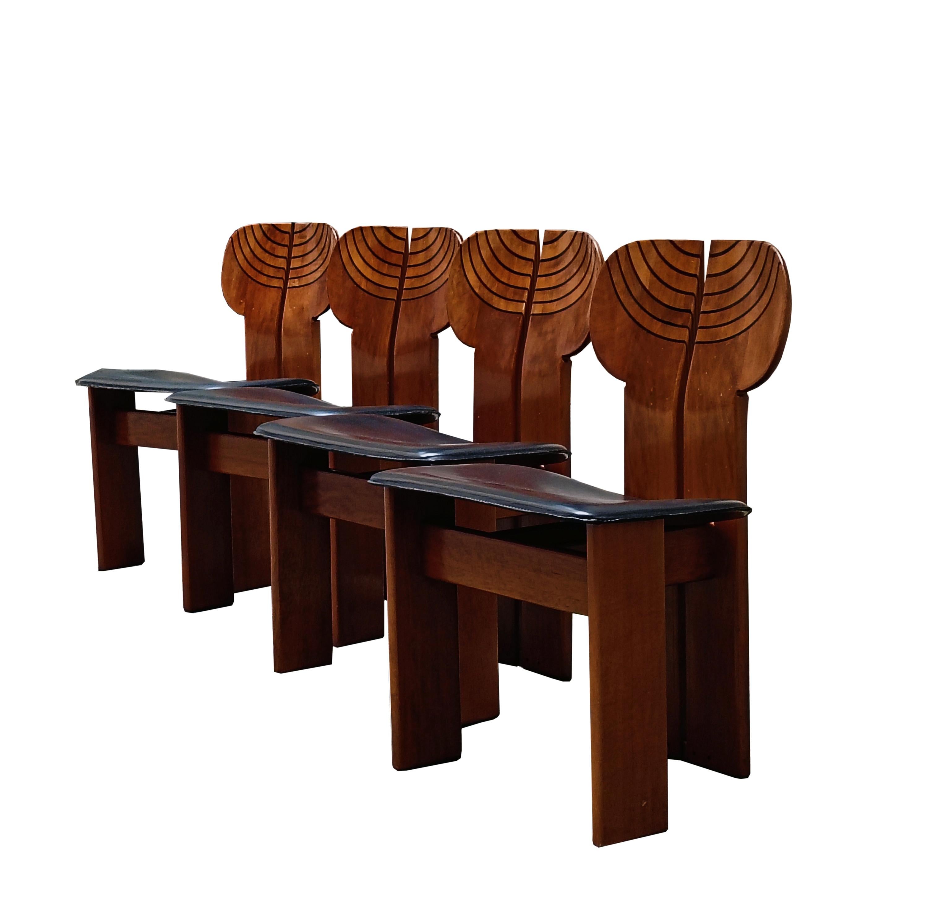 Italian Afra & Tobia Scarpa Group of 4 Chairs 
