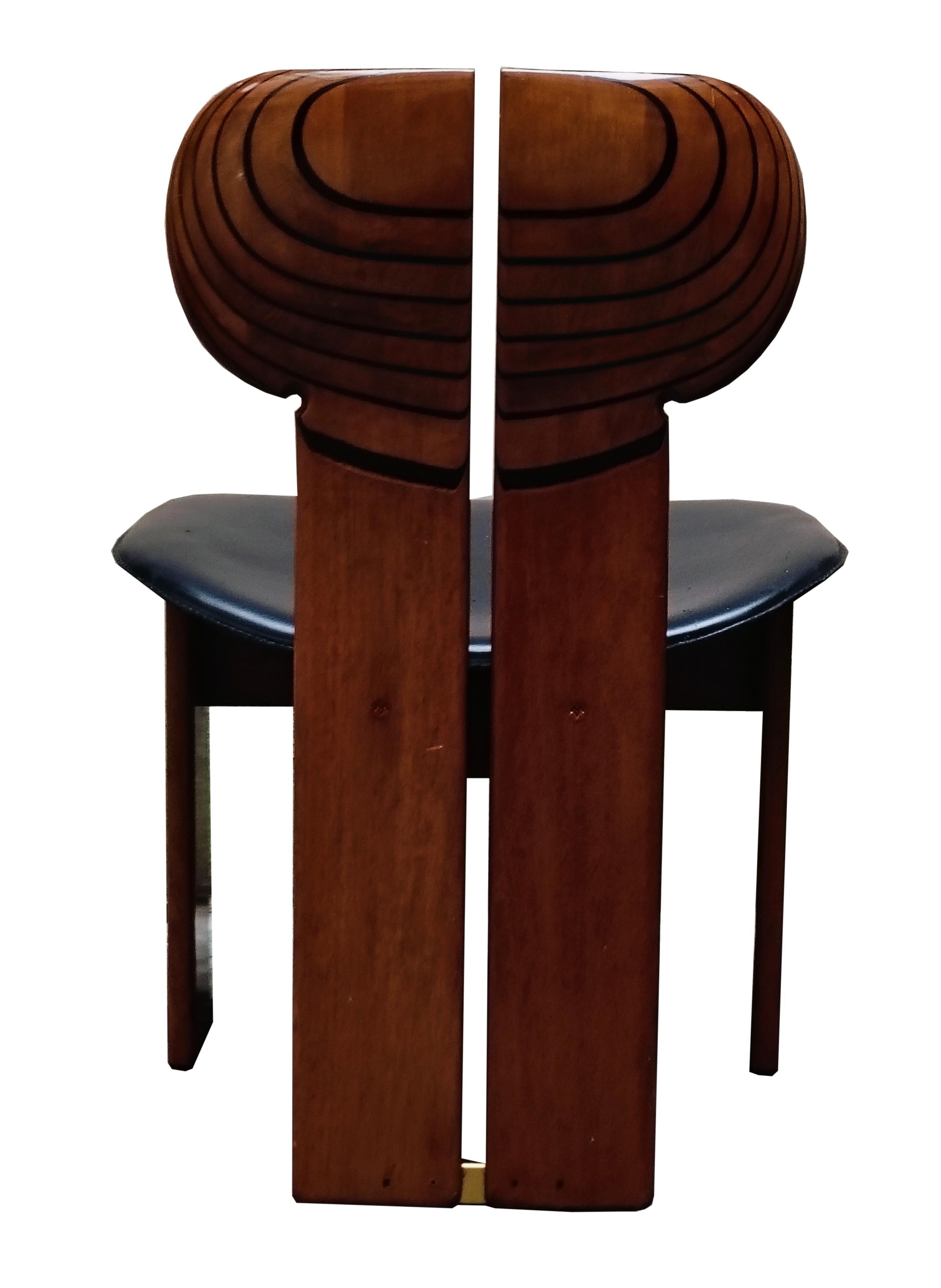 Brass Afra & Tobia Scarpa Group of 4 Chairs 
