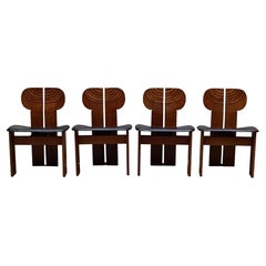 Groupe de 4 chaises "Africa" Afra & Tobia Scarpa, Italie, années 1970