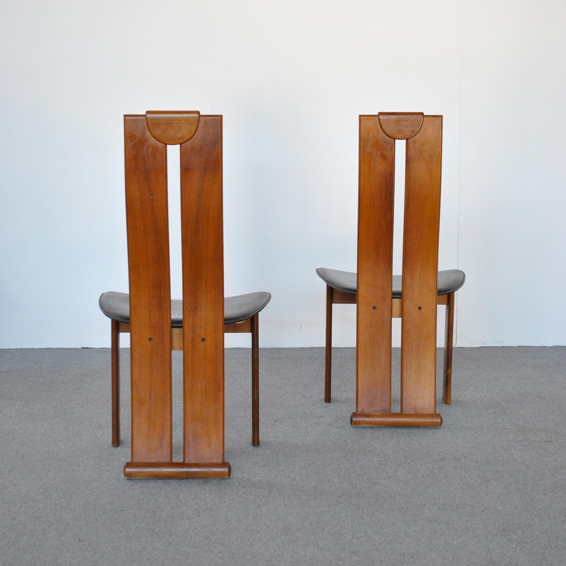 Afra & Tobia Scarpa in the Manner Set of Four Chairs 1