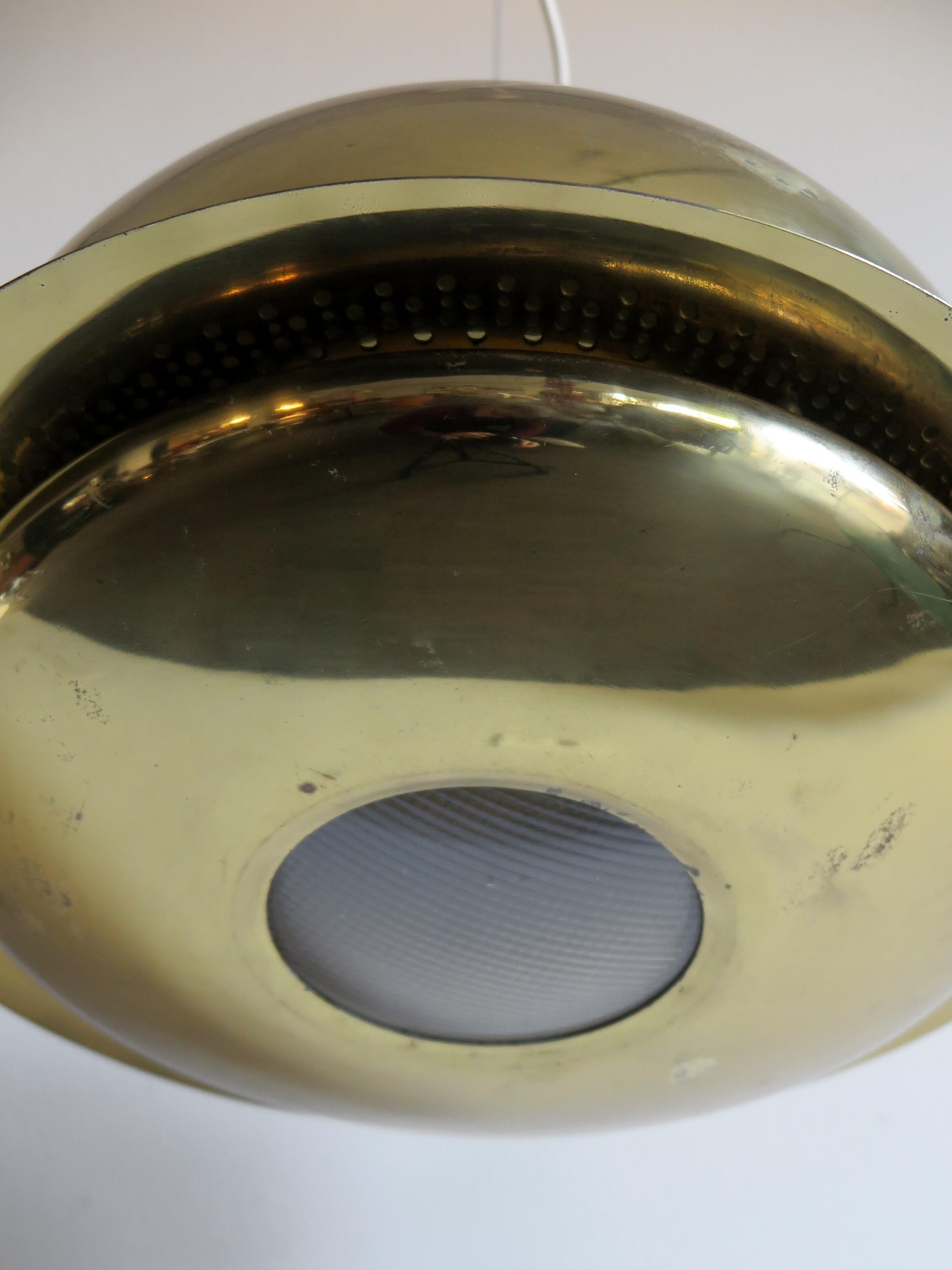 Afra & Tobia Scarpa Italian Brass Pendant Lamp Model Nictea for Flos, 1960s 6