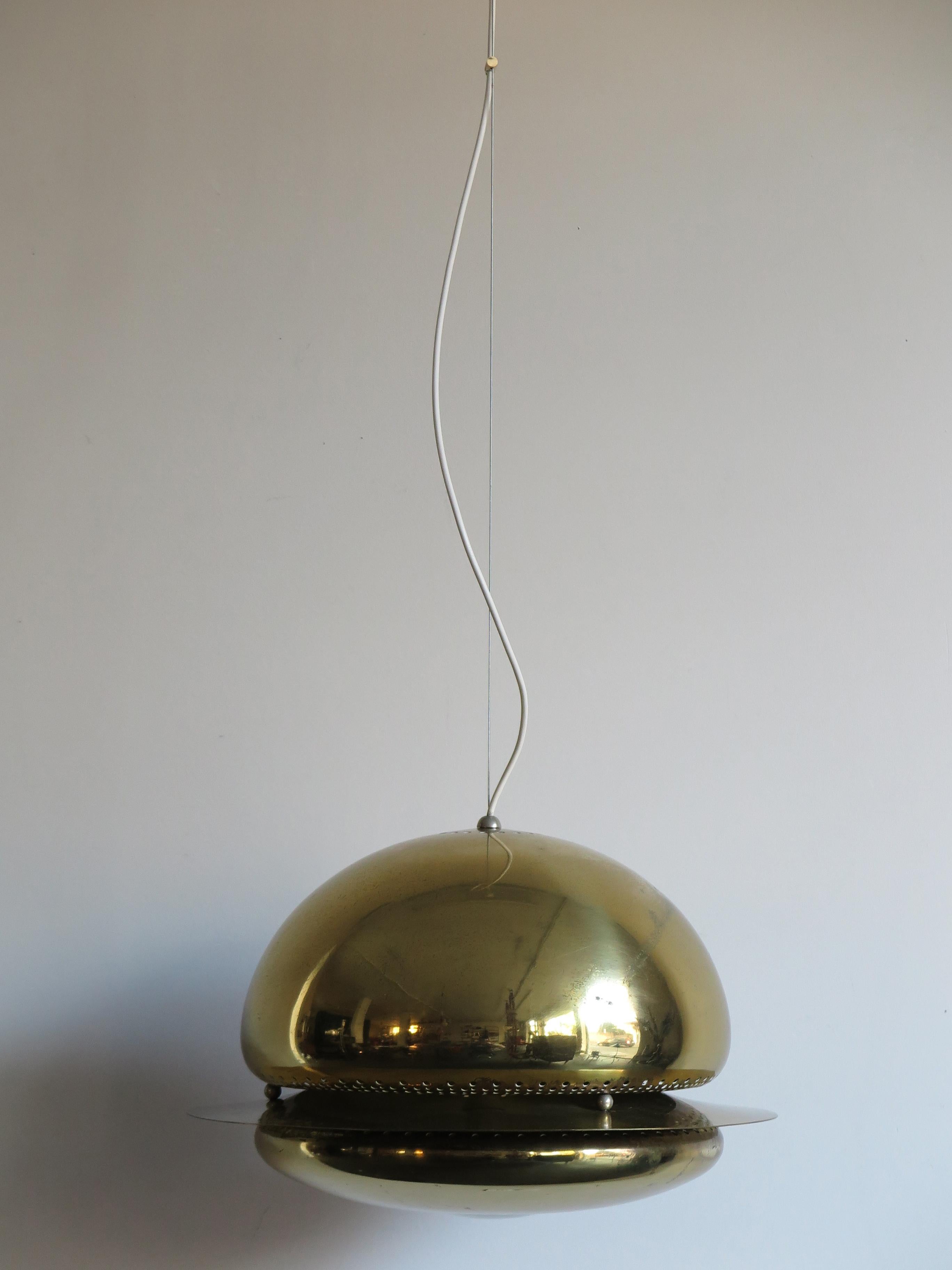 Afra & Tobia Scarpa Italian Brass Pendant Lamp Model Nictea for Flos, 1960s In Good Condition In Reggio Emilia, IT