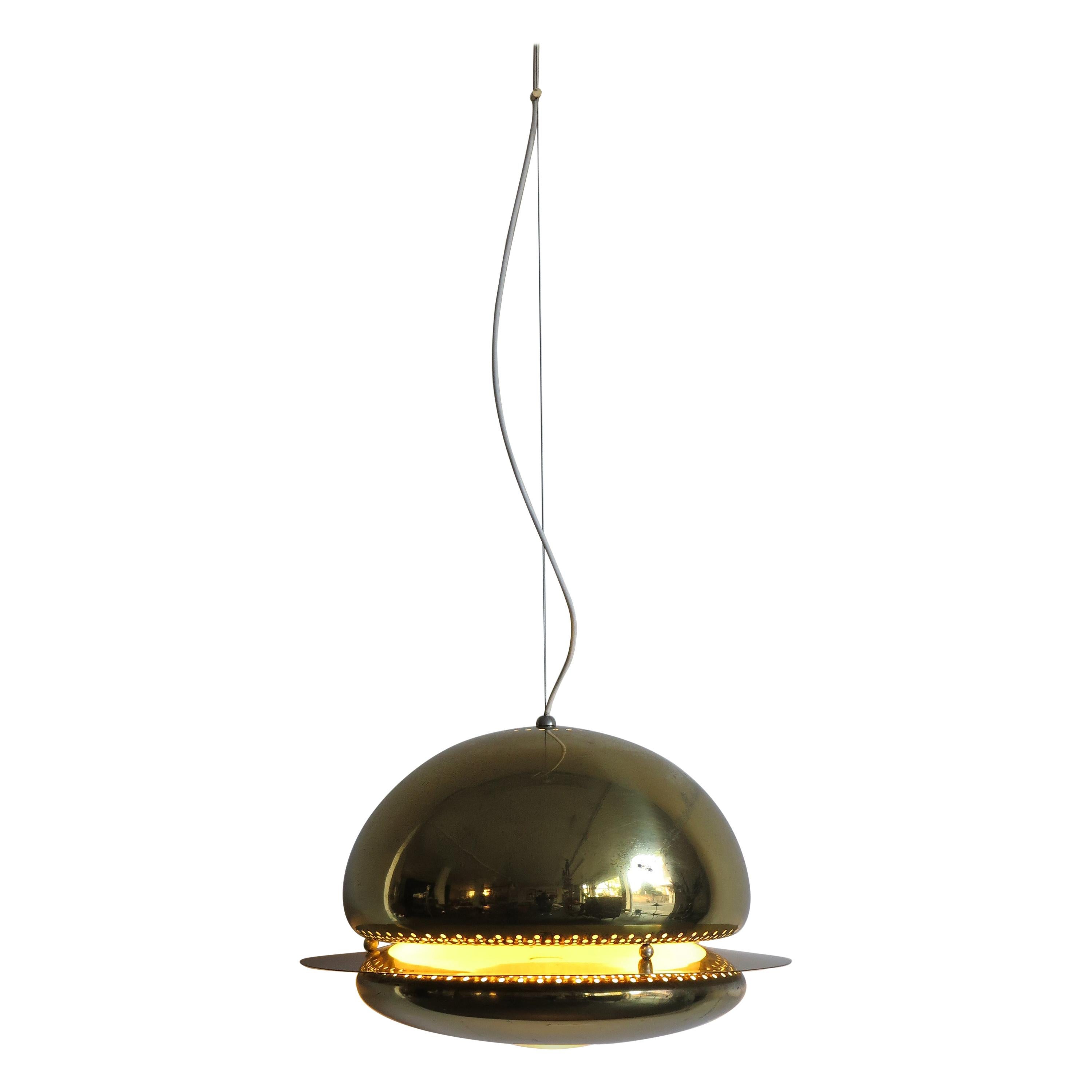Afra & Tobia Scarpa Italian Brass Pendant Lamp Model Nictea for Flos, 1960s