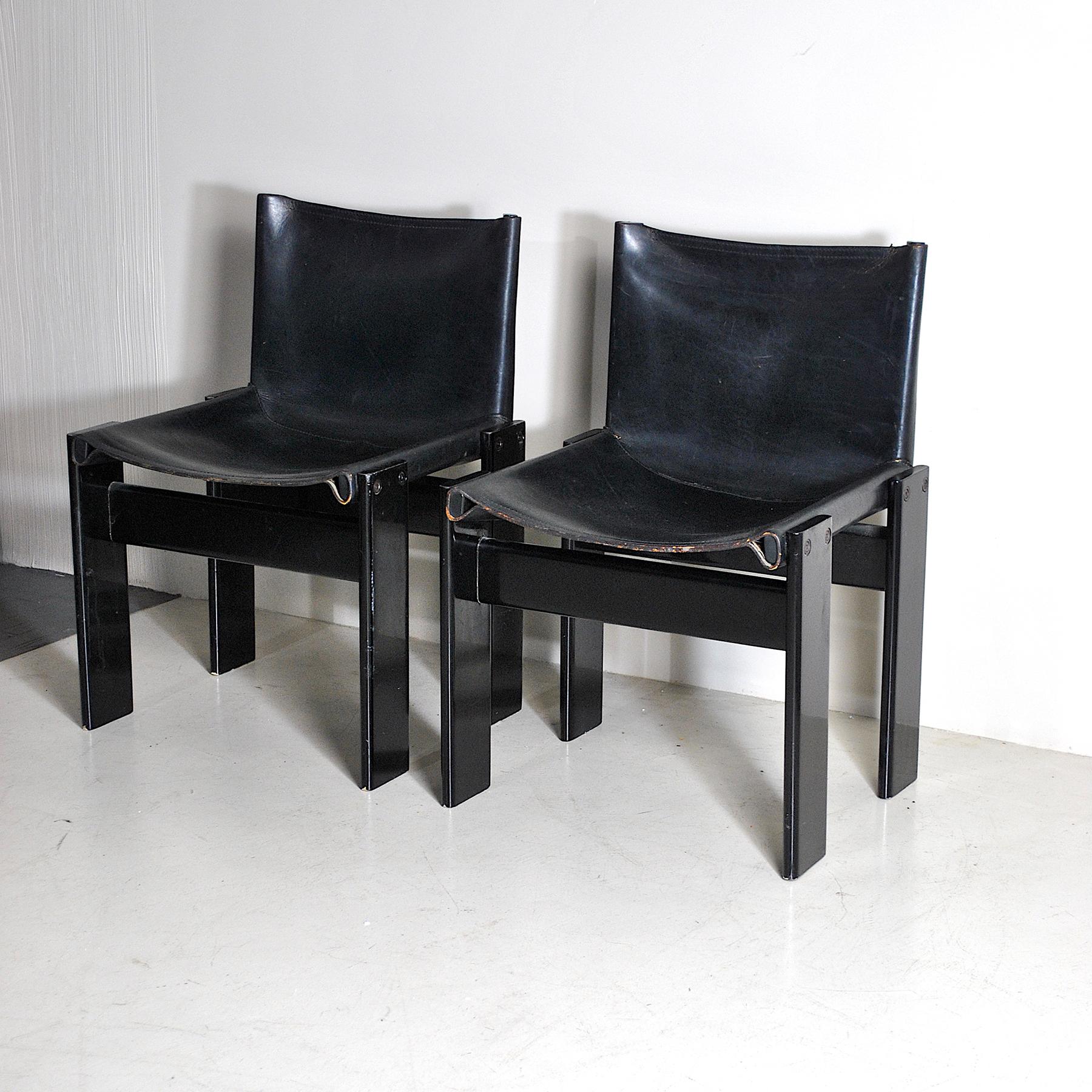 Afra & Tobia Scarpa Italian Mid Century Chairs 70's In Good Condition In bari, IT