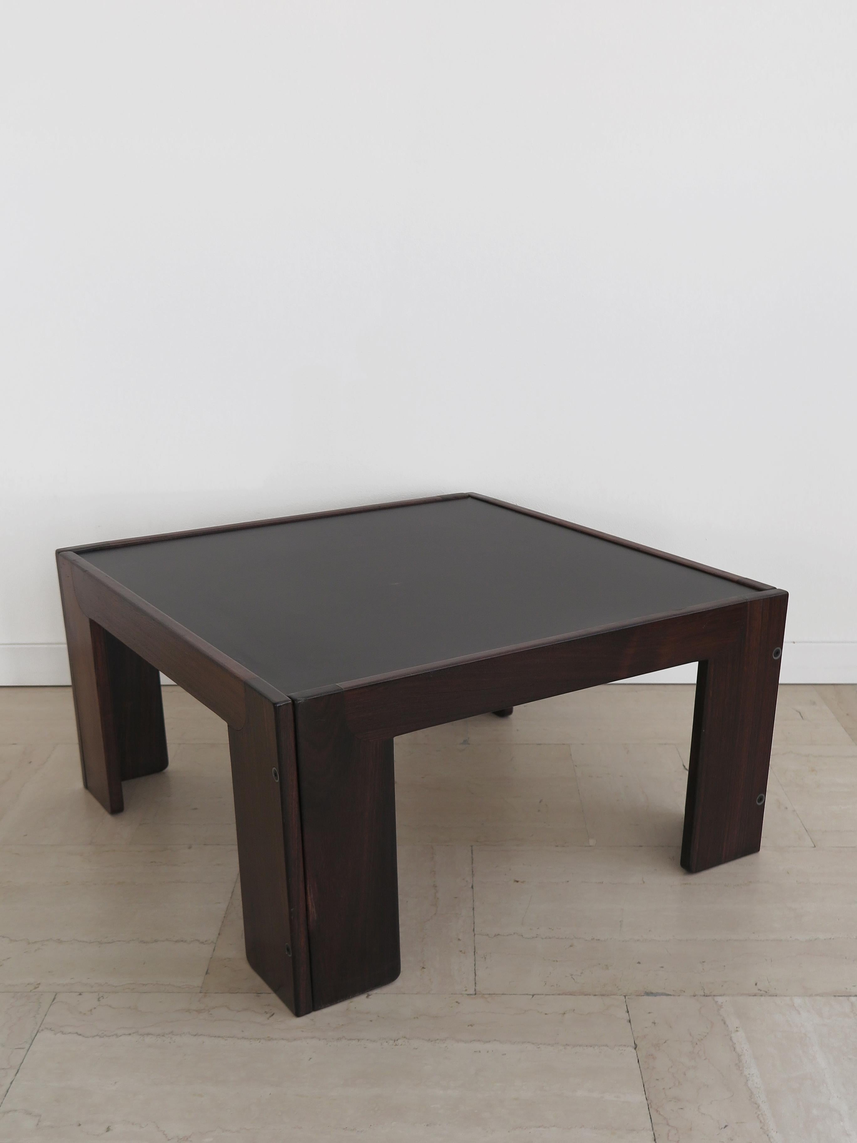 Mid-Century Modern Afra & Tobia Scarpa Italian Wood Black & White Coffe Table for Cassina, 1960s For Sale