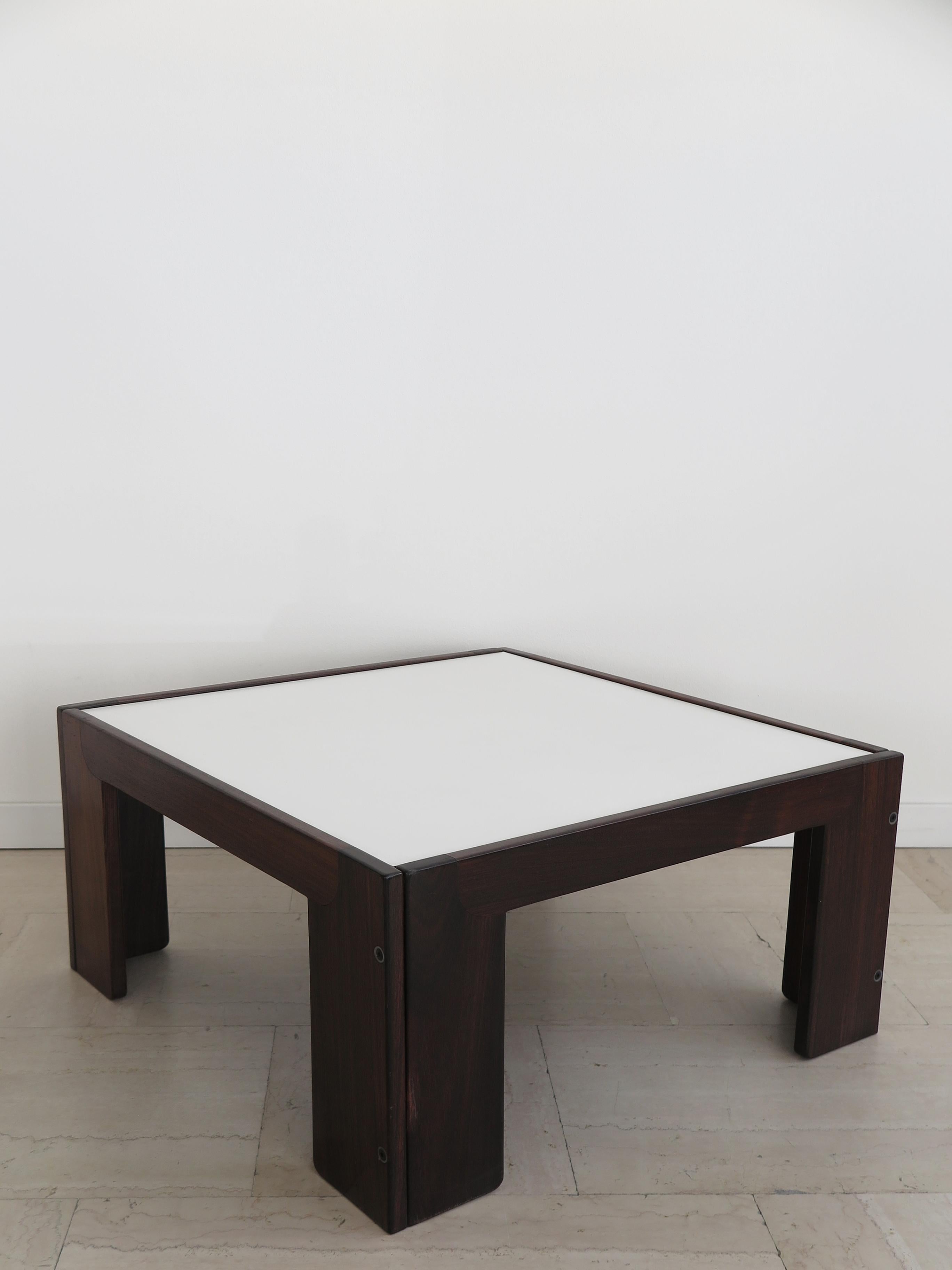 Laminate Afra & Tobia Scarpa Italian Wood Black & White Coffe Table for Cassina, 1960s For Sale