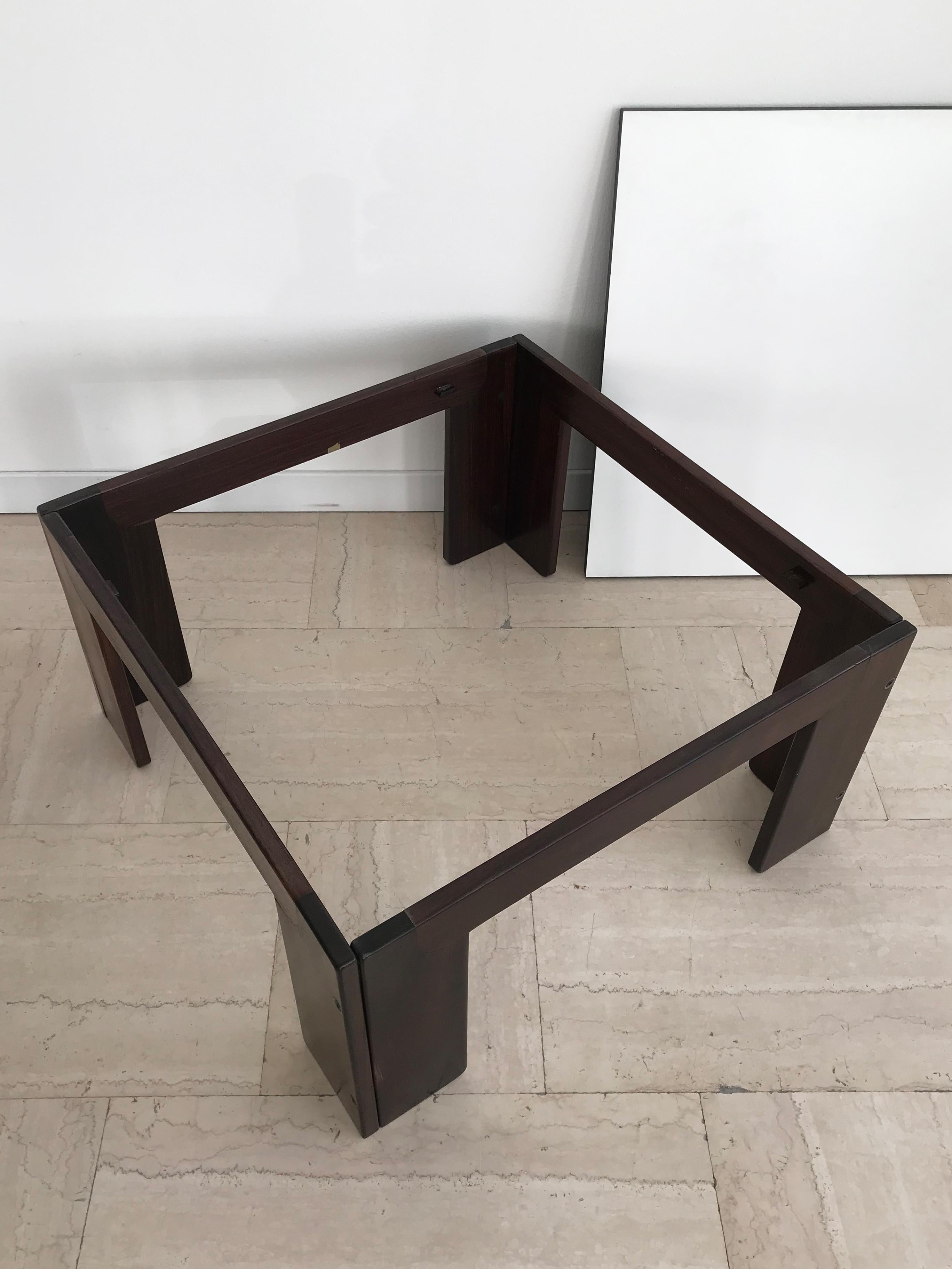 Afra & Tobia Scarpa Italian Wood Black & White Coffe Table for Cassina, 1960s For Sale 3