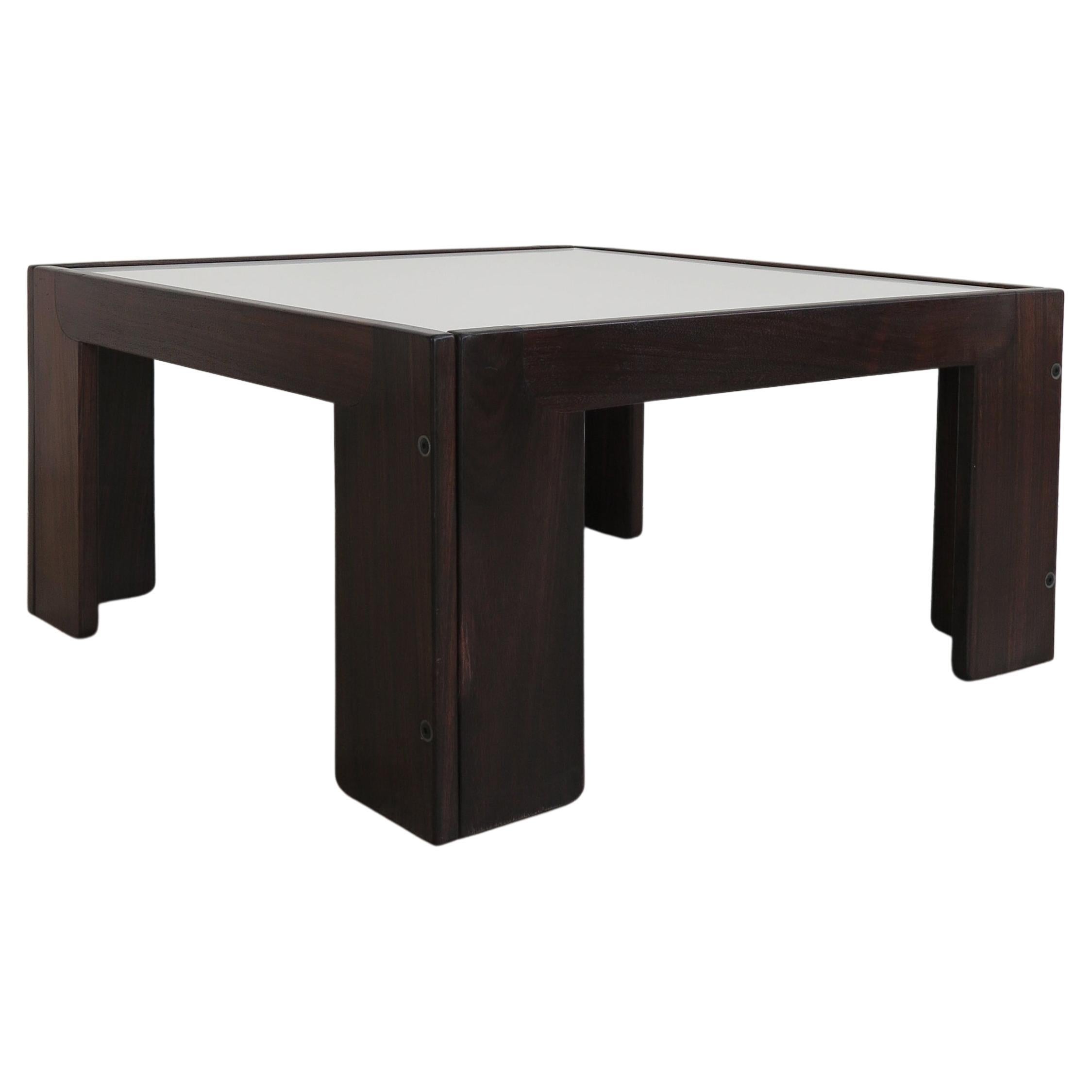 Afra & Tobia Scarpa Italian Wood Black & White Coffe Table for Cassina, 1960s For Sale