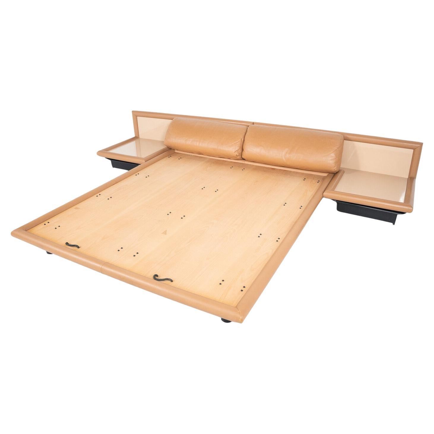 Letto in pelle Afra & Tobia Scarpa Modello Morna per Molteni, Italia, 1972