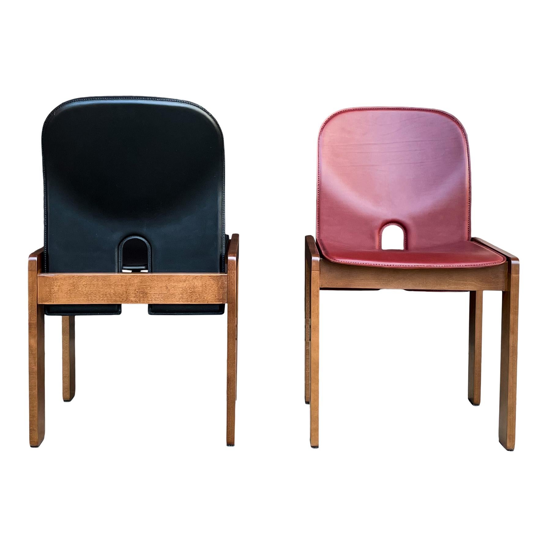 Esszimmerstuhl Modell 121 von Afra & Tobia Scarpa aus Leder für Cassina, 1967, 10er-Set im Angebot 2