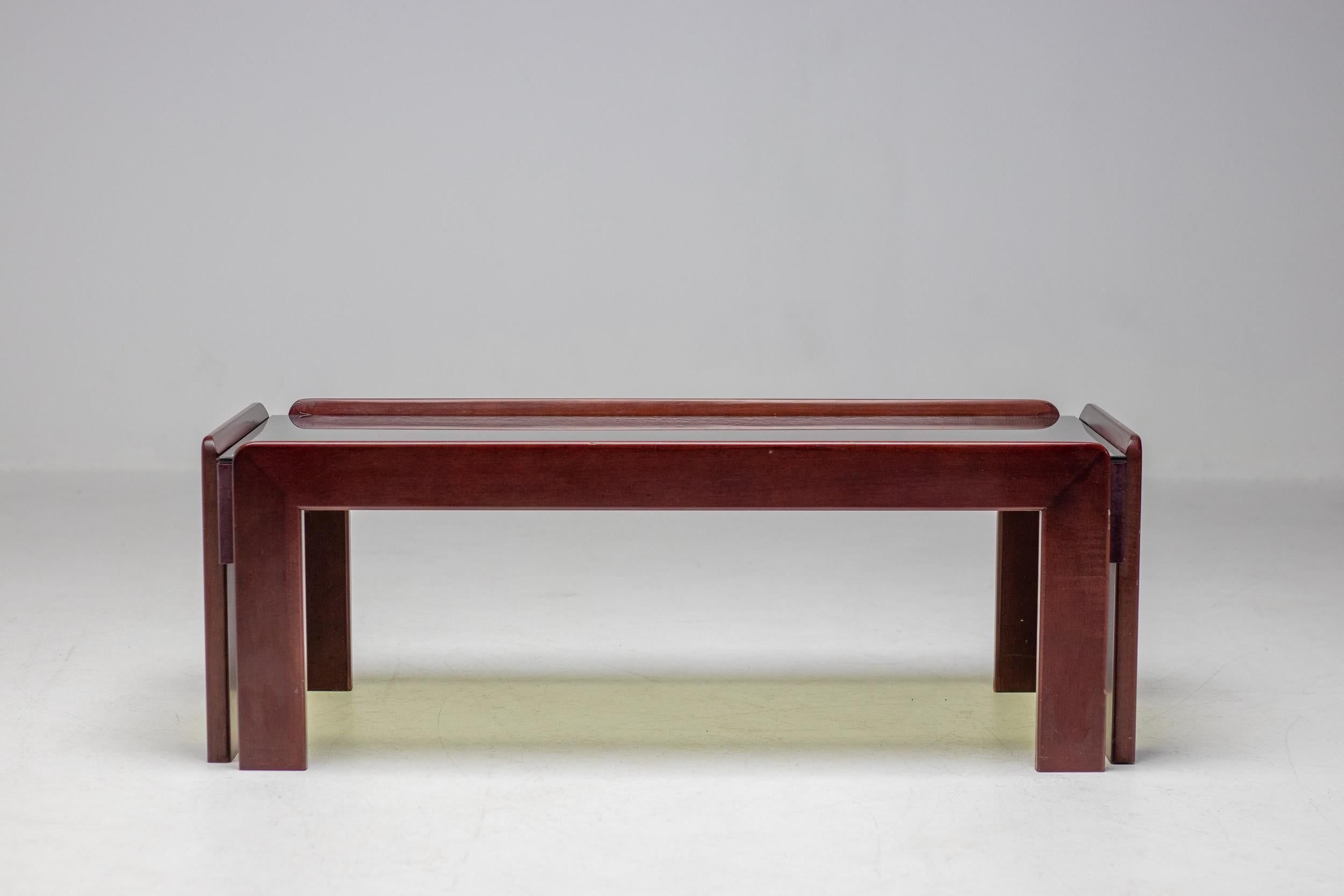 Mid-20th Century Afra & Tobia Scarpa Mahogany Coffee Table by Cassina  For Sale