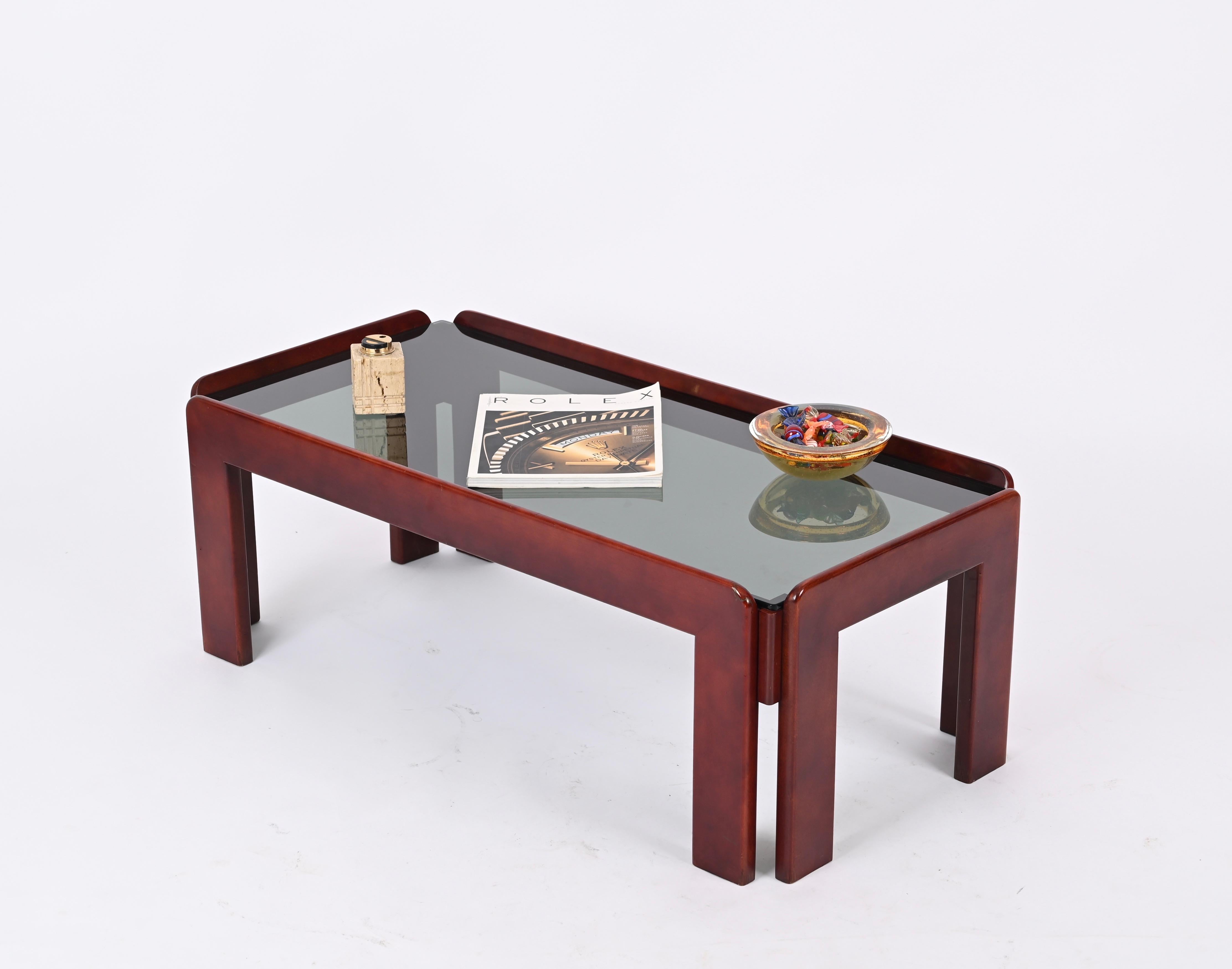 Afra & Tobia Scarpa Mid-Century Walnut Coffee Table for Cassina, Italy 1960s For Sale 5