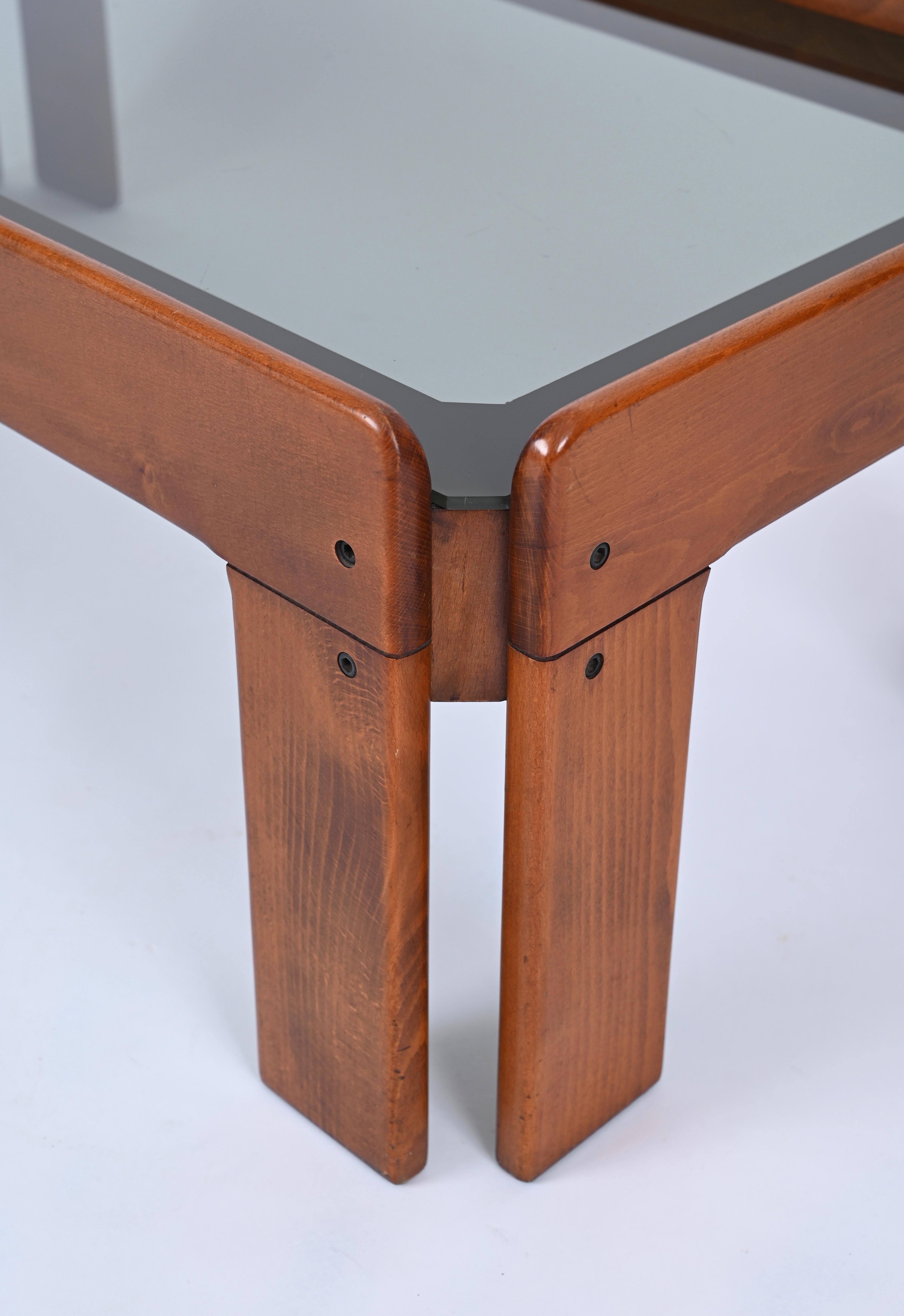 Afra & Tobia Scarpa Mid-Century Walnut Coffee Table for Cassina, Italy 1960s For Sale 9