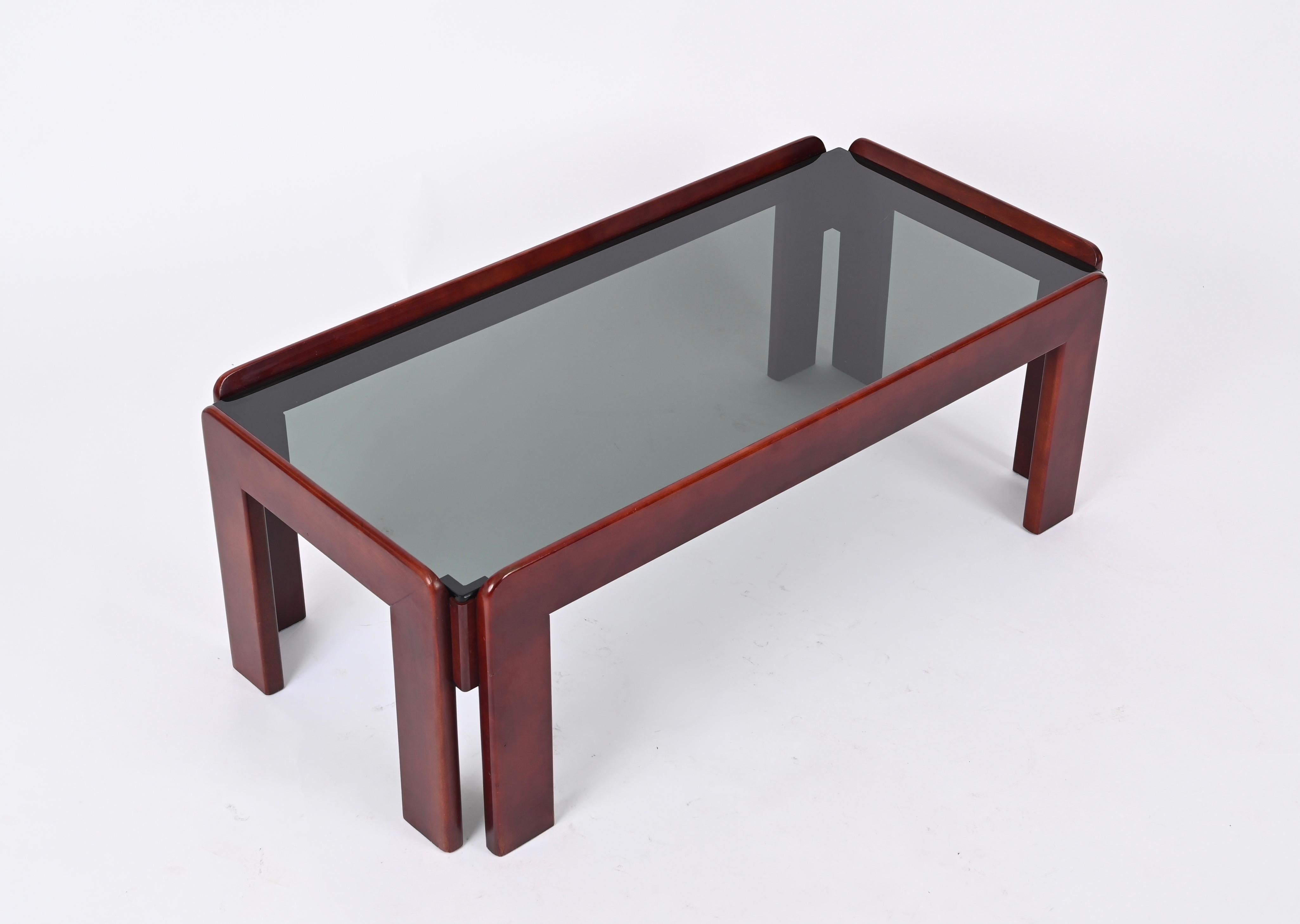 Mid-20th Century Afra & Tobia Scarpa Mid-Century Walnut Coffee Table for Cassina, Italy 1960s For Sale