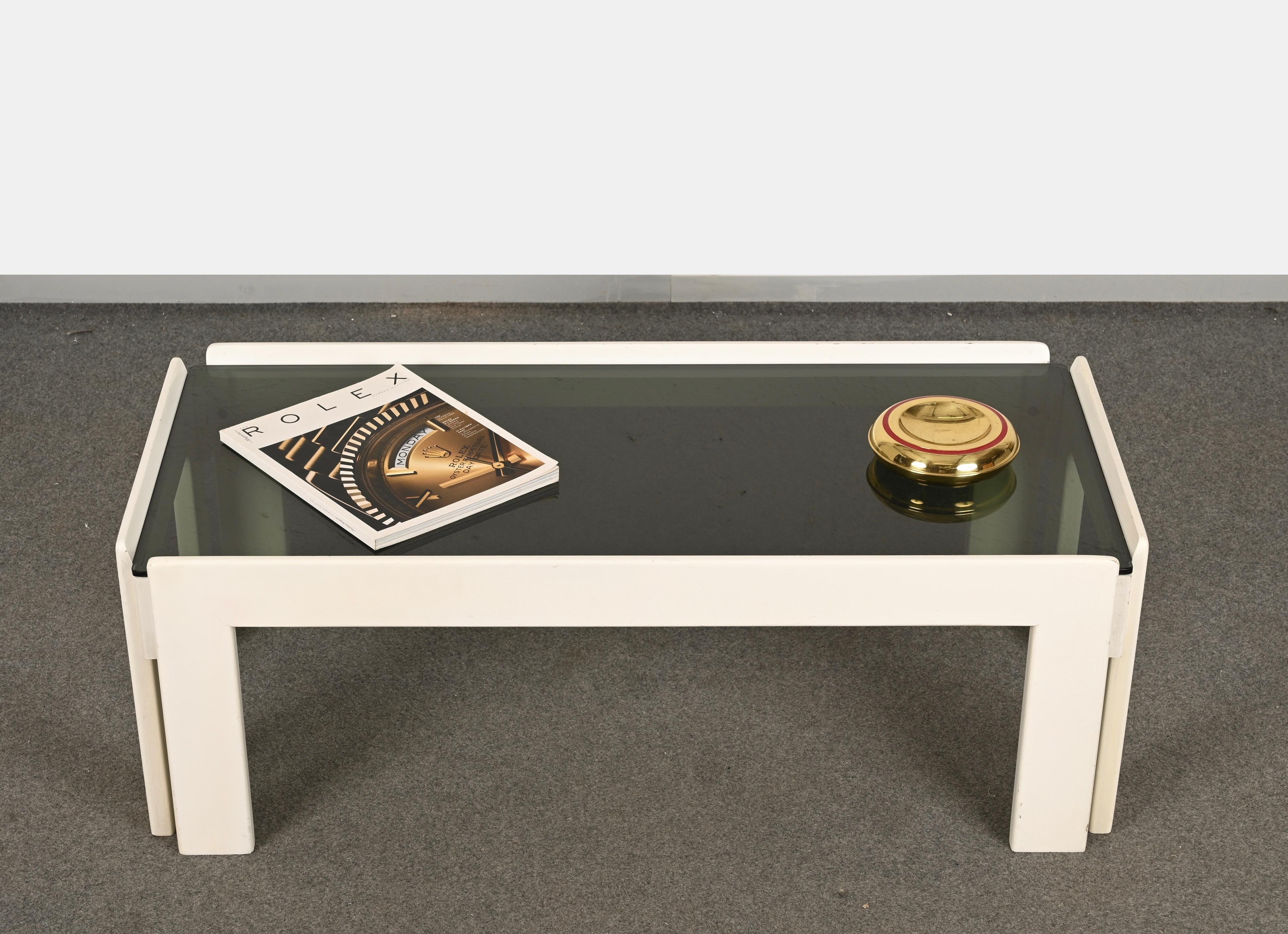 Afra & Tobia Scarpa Midcentury Walnut Italian Coffee Table for Cassina, 1960s 2