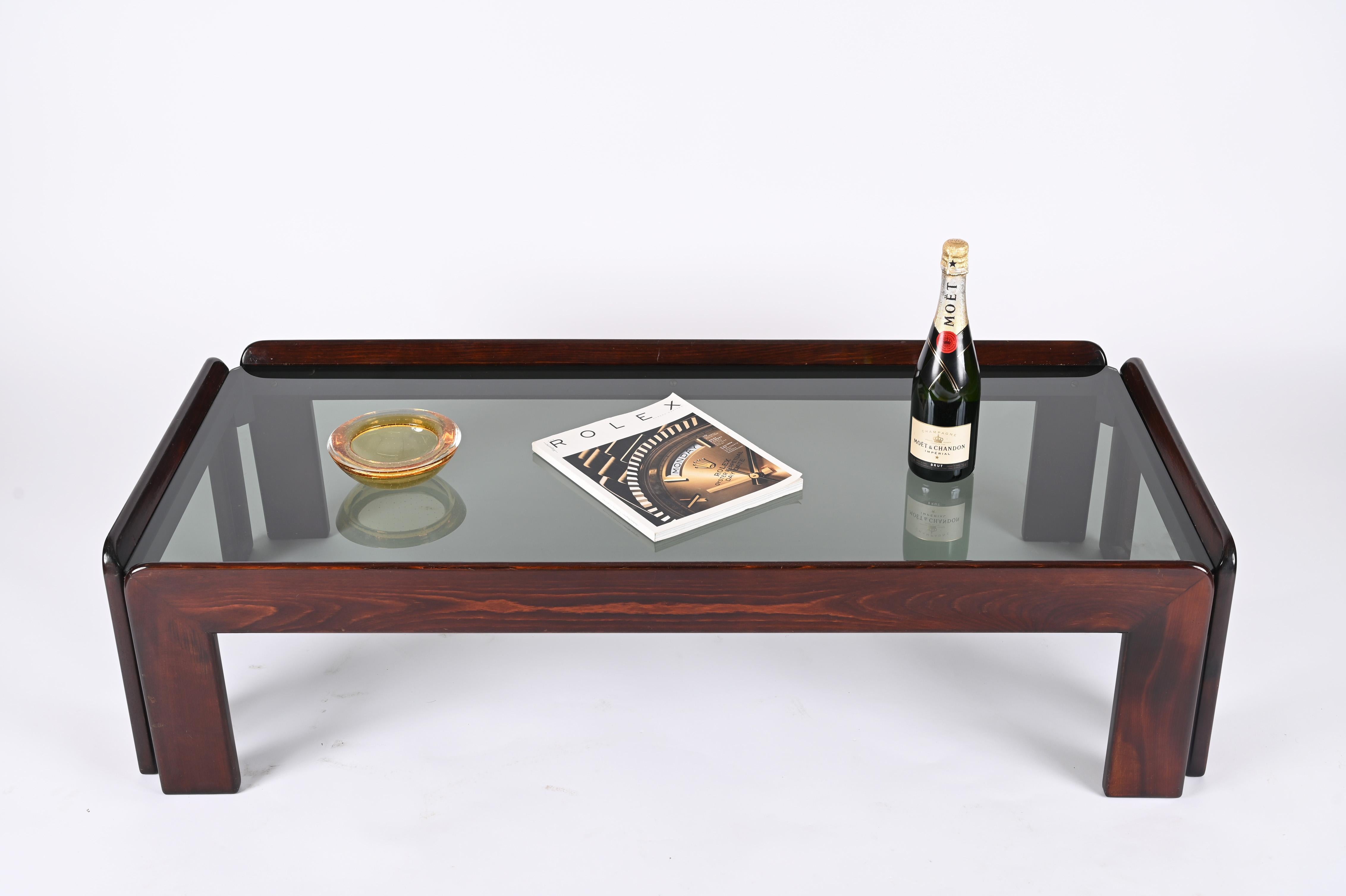 Afra & Tobia Scarpa Midcentury Wood Italian Coffee Table for Cassina, 1960s 4