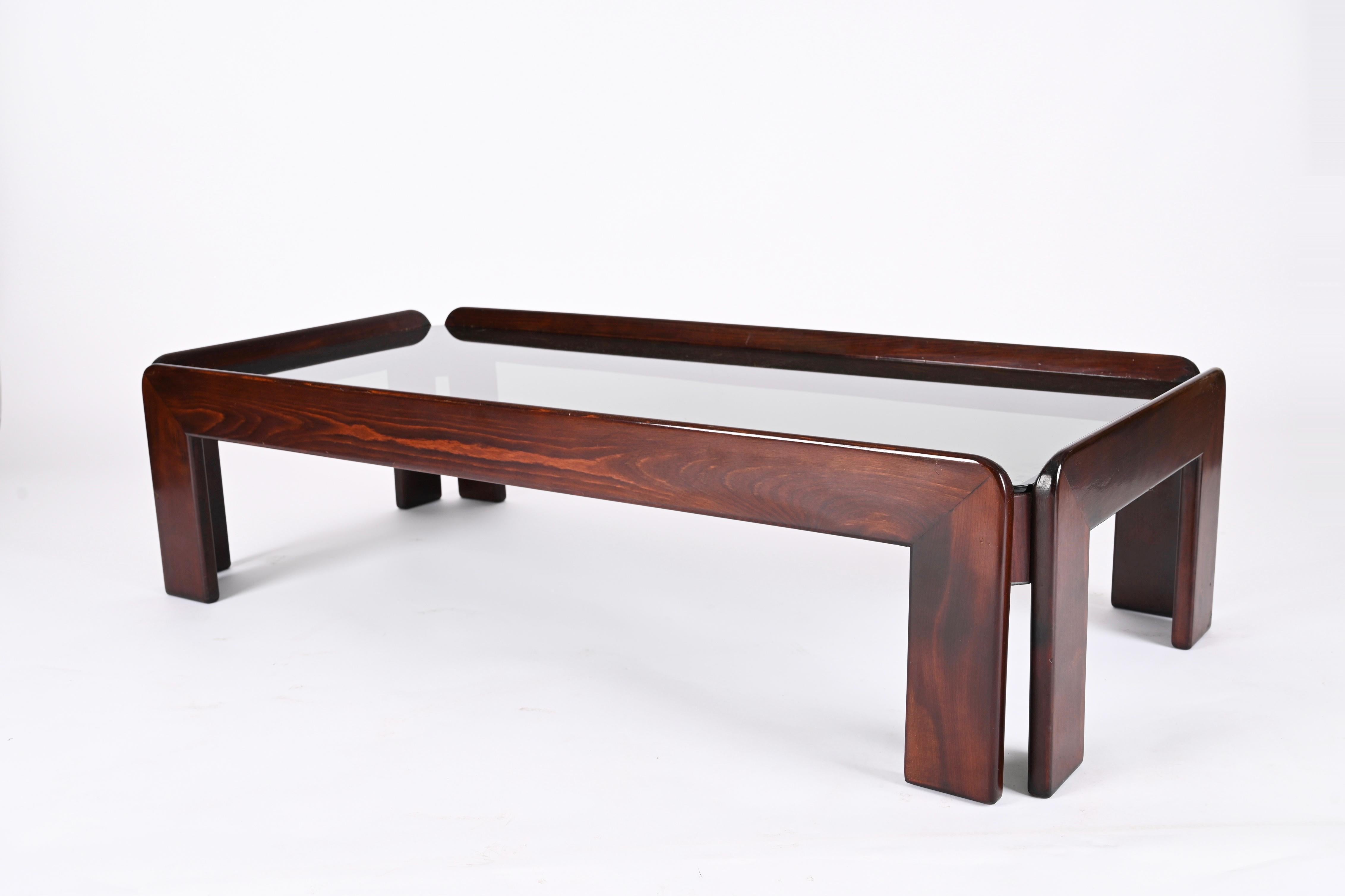 Afra & Tobia Scarpa Midcentury Wood Italian Coffee Table for Cassina, 1960s 5